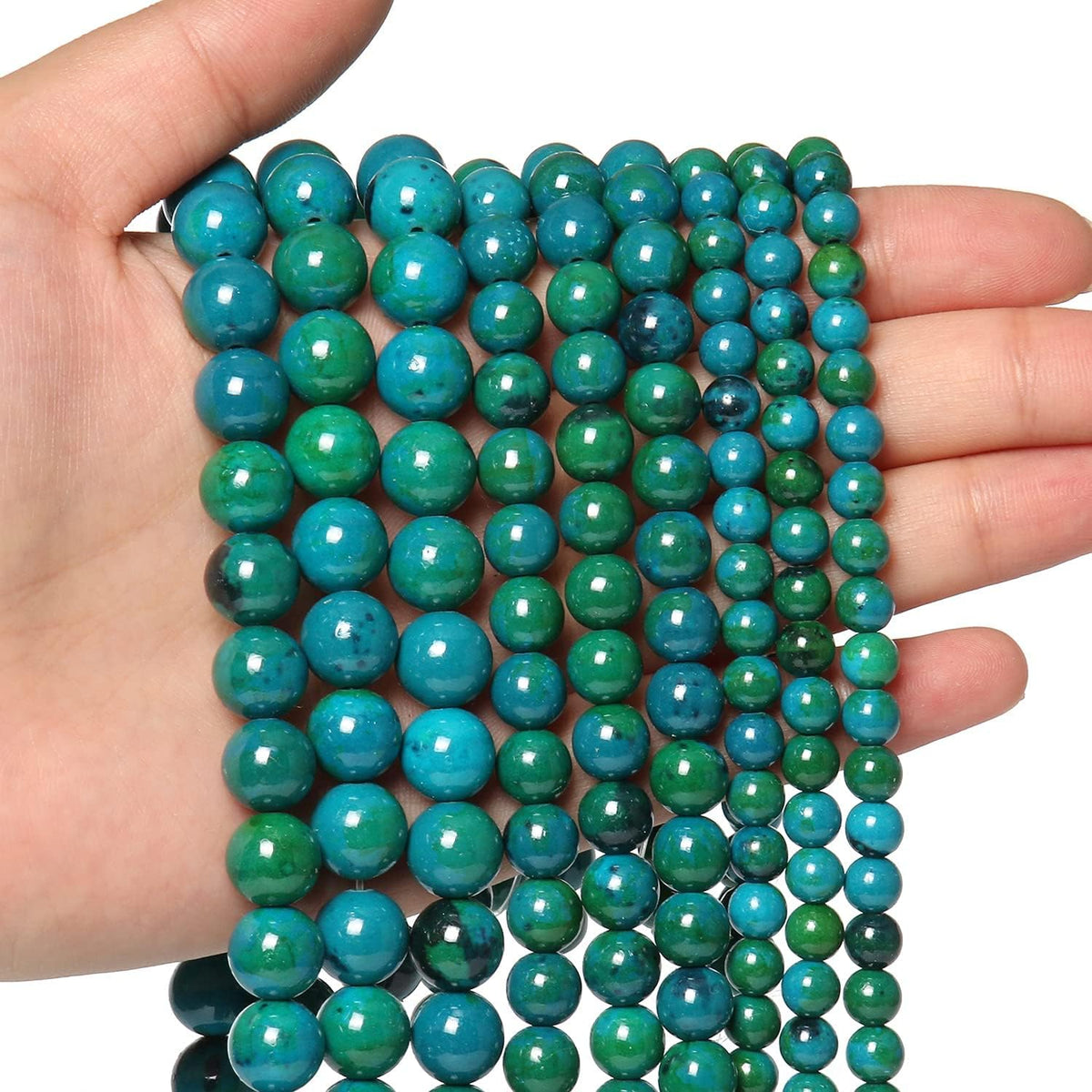 About 45pcs 8mm Natural Stone Beads Phoenix Stone Beads Energy Crystal Healing Power Gemstone for Jewelry Making, DIY Bracelet Necklace