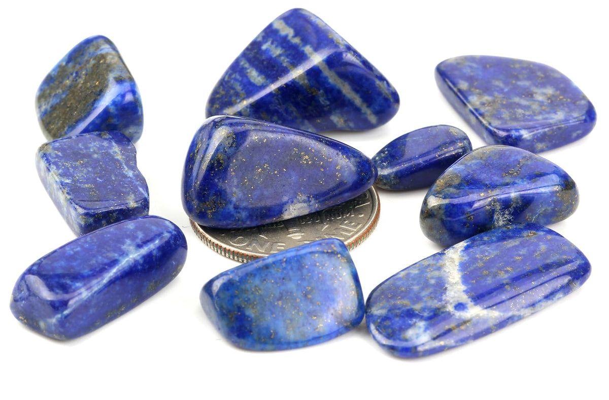 ZenQ 1 lb Lapis Lazuli Tumbled Stone Chips Crushed Natural Crystal Quartz Pieces