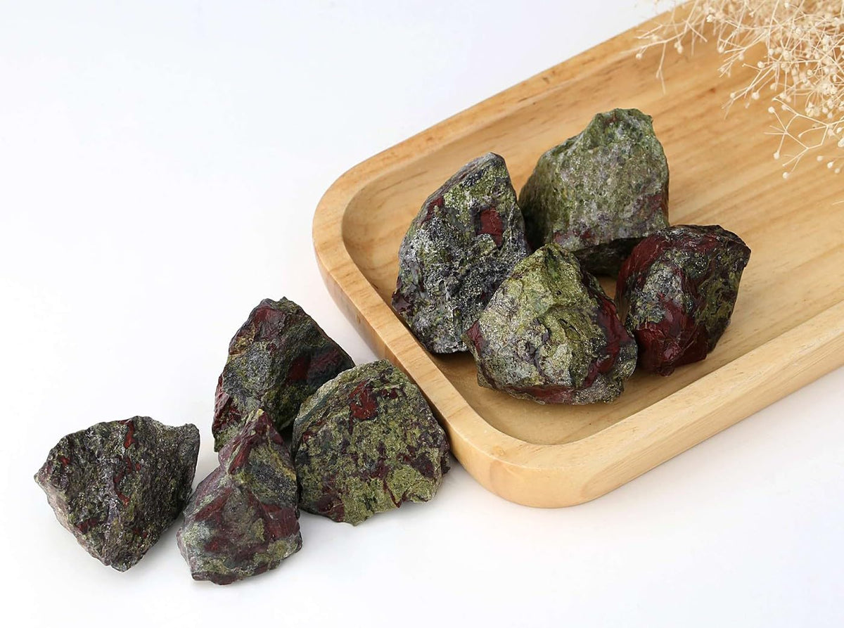 LAIDANLA 2" Dragon Blood Natural Rough Stones Crystal Large Raw Crystals Bulk Healing Cuarzo Gemstones for Reiki Healing Tumbling Fountain Rocks Wire Wrapping Decoration 4PCS 0.5lb