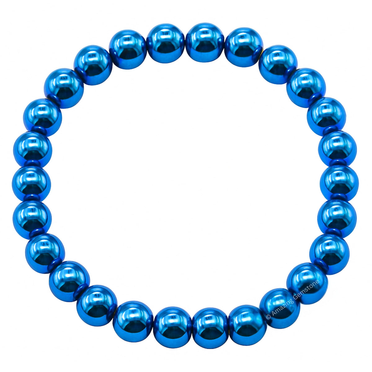 Amazing Gemstone Crystal Bracelet for Women Men's Gifts - Protection Healing Crystal Bracelet - 8mm Gemstone Beaded Stretchable Bracelet Pulseras Para Hombres Mujer Stocking Stuffers Mothers Day Gift (Blue Hematite)