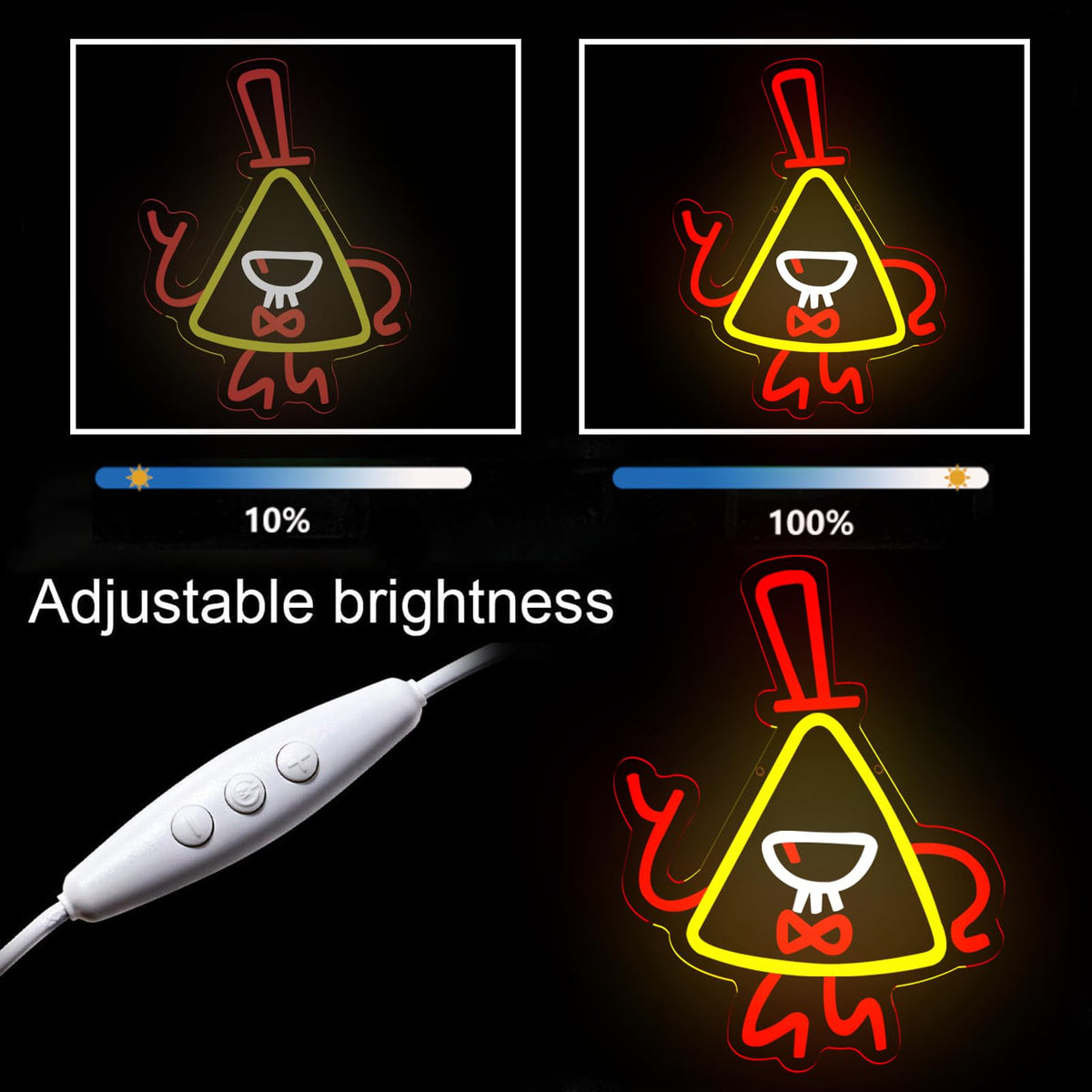 ASDGGBL Graivty Cartoon Triangle Neon for Wall Decor Dimmable neon Signs for Wall Decor Dimmable Cartoon TV Series Wall Art Living Room Decor