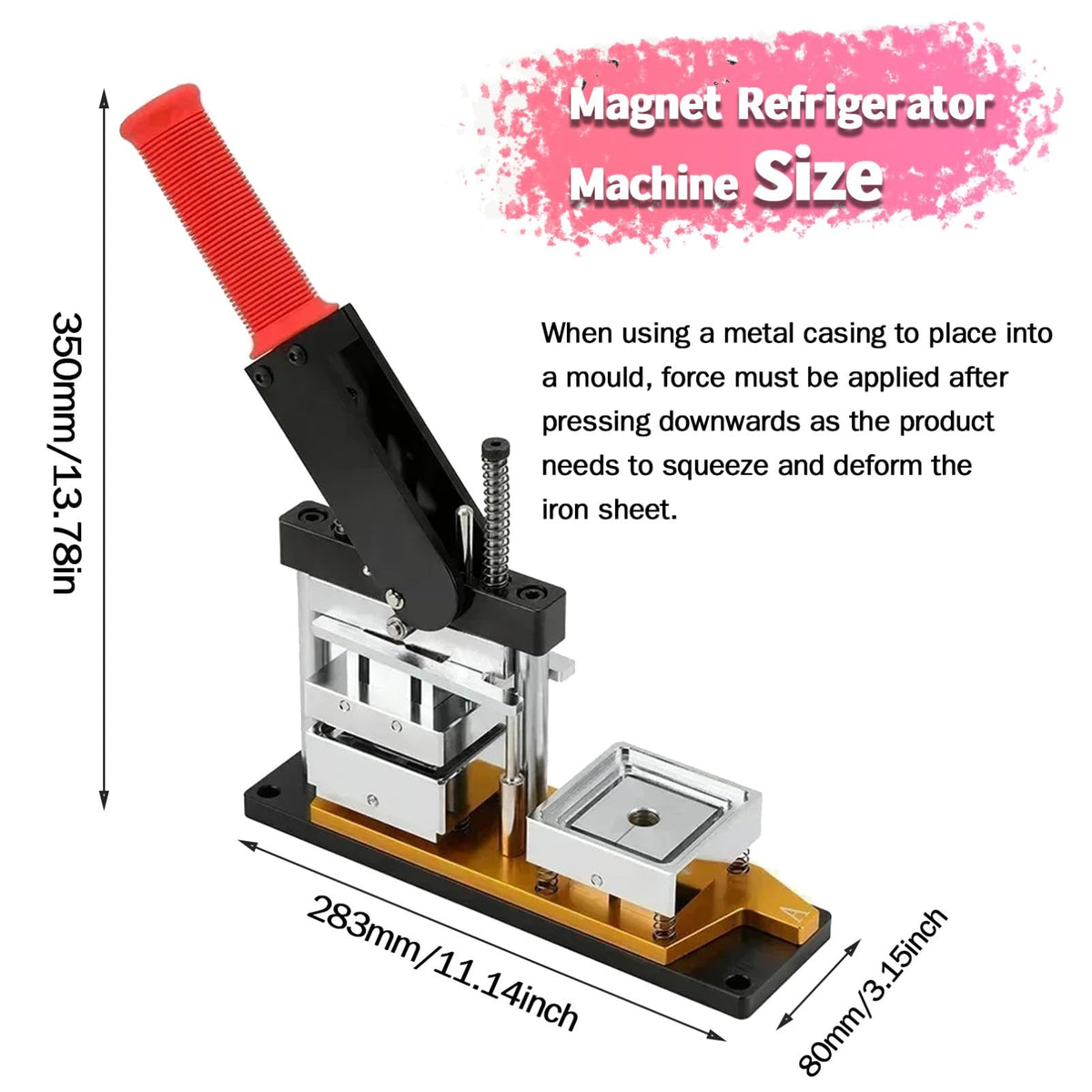 2X2 inch Square Refrigerator Photo Magnet Maker Machine, DIY Custom Badge Maker with Picture Cutter+200 Sets of Supplies +100 Sheets of Photo Paper