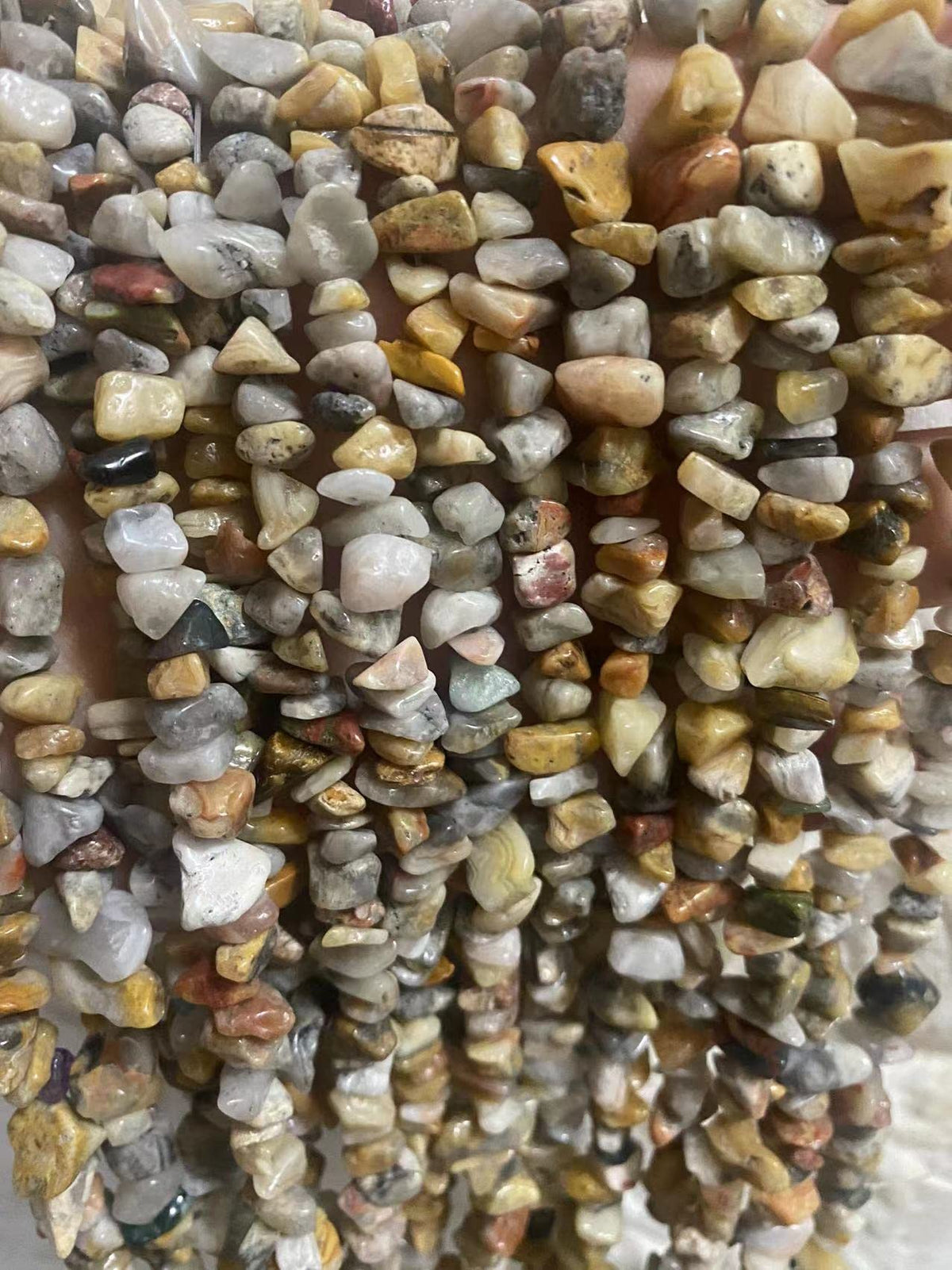 PLTbeads 5-8mm Natural Crazy Lace Agate Gemstone Chips Beads Healing Crystals Waist Bracelets Necklace Kit Irregular Stone DIY Crafts Design Jewelry Making