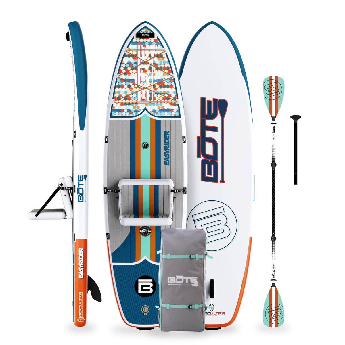 BOTE EasyRider Aero Inflatable Stand Up Paddle Board MAGNEPod Blow Up Hybrid iSUP Convertible Seat Included Adults Kids Family Friendly Multiple Sizes