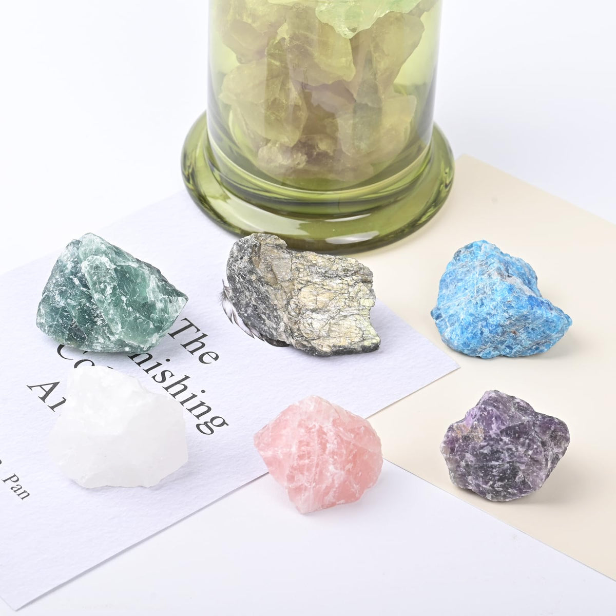 Crystals and Healing Raw Stones, Natural Gemstone Raw, 6PCS Crystals Constellation Sets for Gifts, Yoga Meditation (Aquarius)