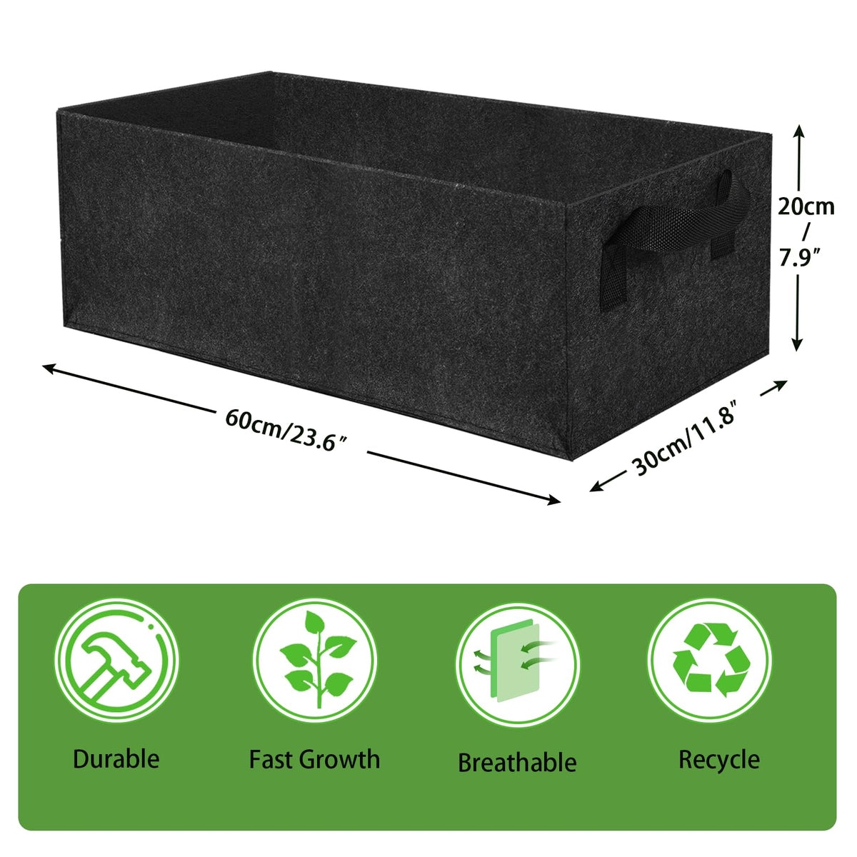 Yzkanning 3 Pack Plant Grow Bags,Breathable Fabric Raised Garden Bed,36L/9.5 Gallon 400GSM Heavy Duty Growing Pots for Vegetable,Flowers,Fruit/Flower Planter Containers with Handles