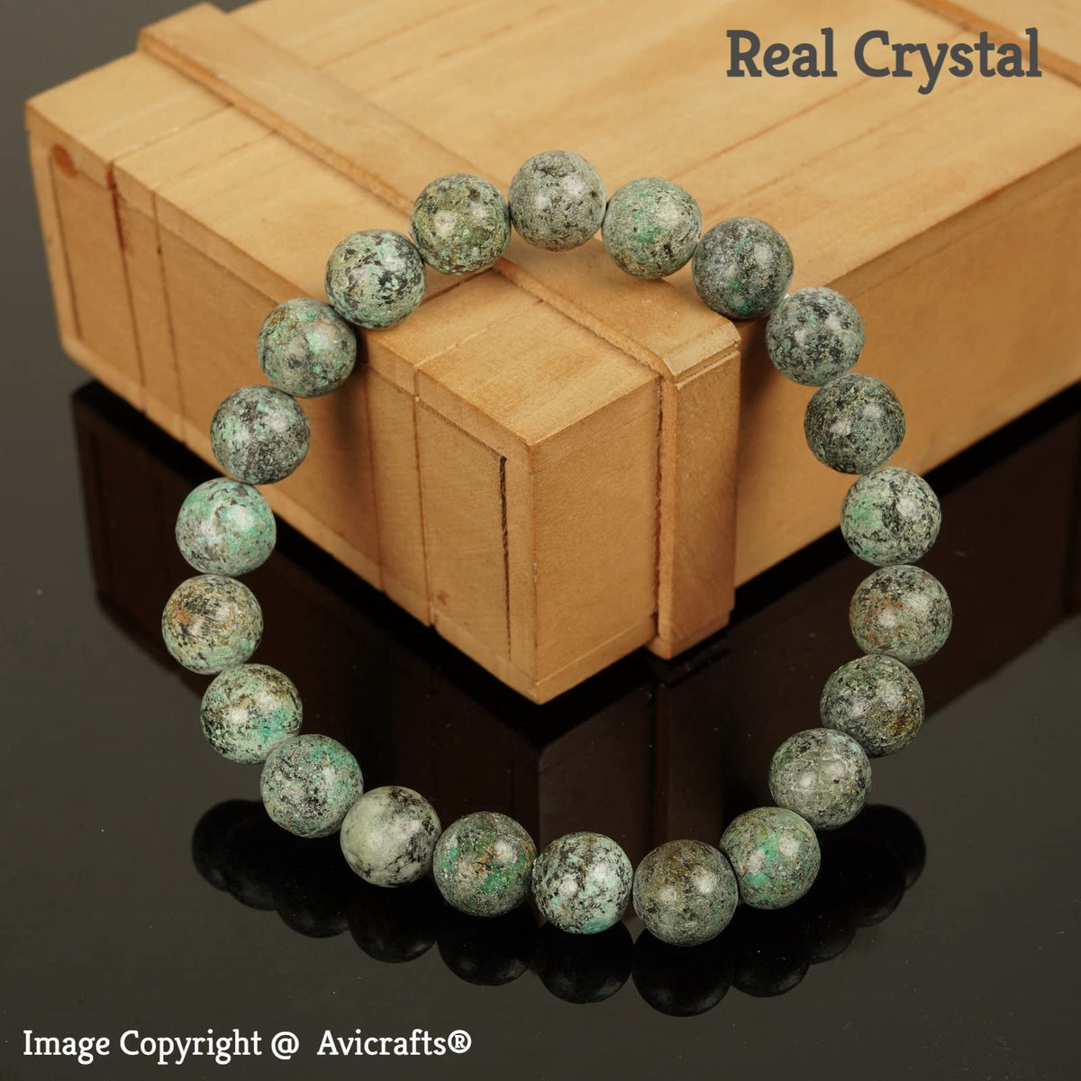 Avicrafts Turquoise Bracelet African Turquoise Jasper for Women Gift for Her Women Men Bracelet Yoga Bracelet