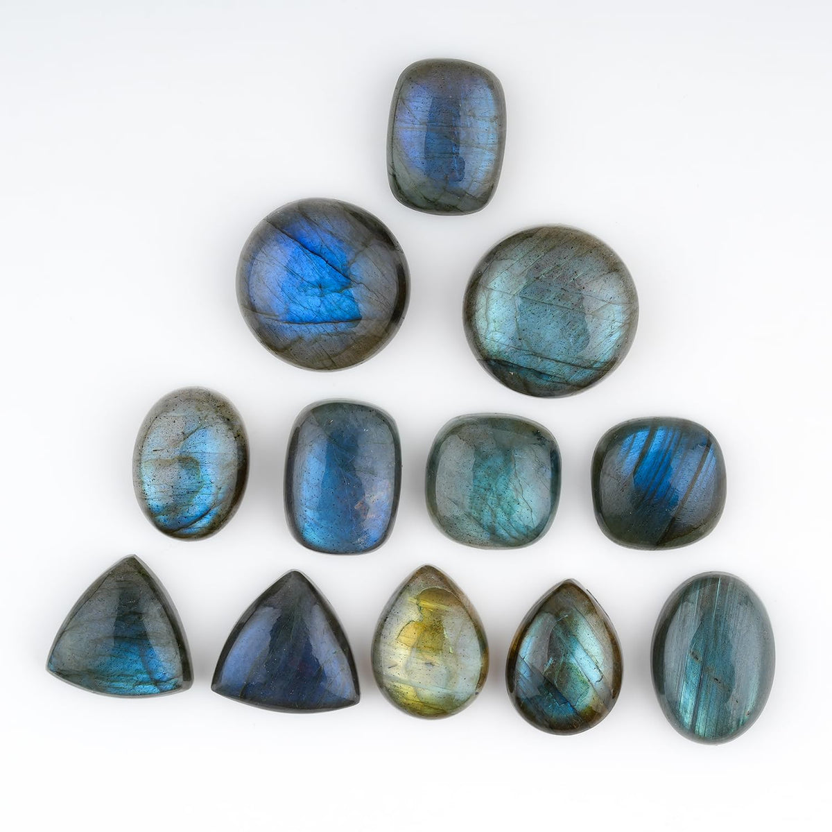 GemSymphony 100 Carat Natural Labarodite Gemstone Cabochon Lot Mixed Shapes – 9 to 11 pcs Hand Polished Crystal Stones for Jewelry Making Supply, Healing, Reiki, Craft Supplies, Unique Cab Set for Wire Wrapping & Collectors (10-20 mm)