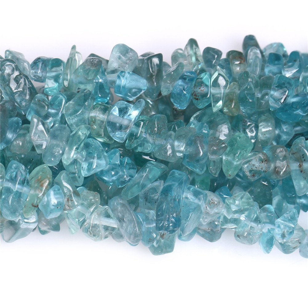 HAAMIIQII 4-6mm Natural Apatite Chip Beads Irregular Chip Stones Loose Gemstone Beads for Jewelry Making Strand 30 Inch