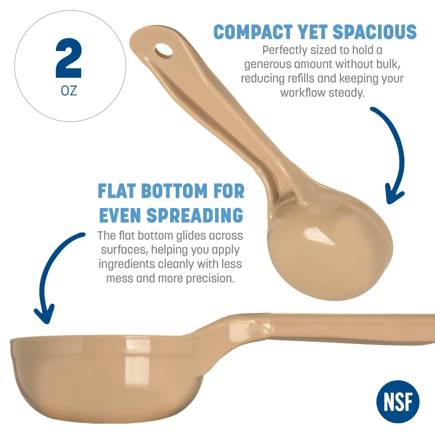 Carlisle FoodService Products Measure Miser Solid Measuring Spoon with Short Handle, 2 Ounces, Red, 1 Count (Pack of 1)