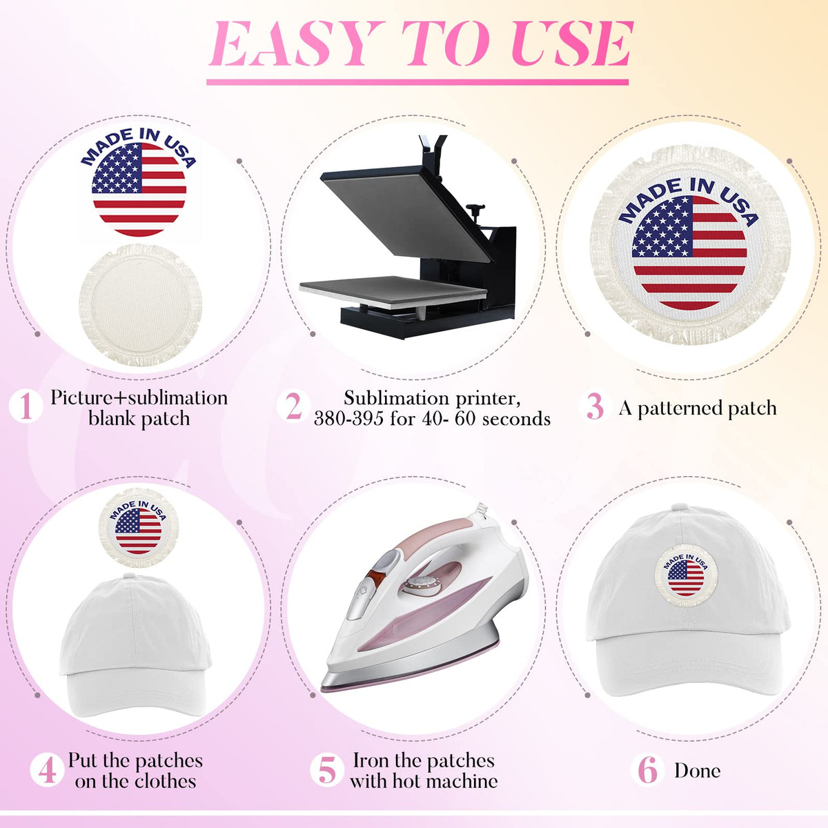 25 Pieces Sublimation Hat Patches Distressed Sublimation Patches Iron on Blank Patches Fabric Repair Sublimation Blank Patch Patches for Hats Clothes Uniforms Jeans Backpacks Dog Vest