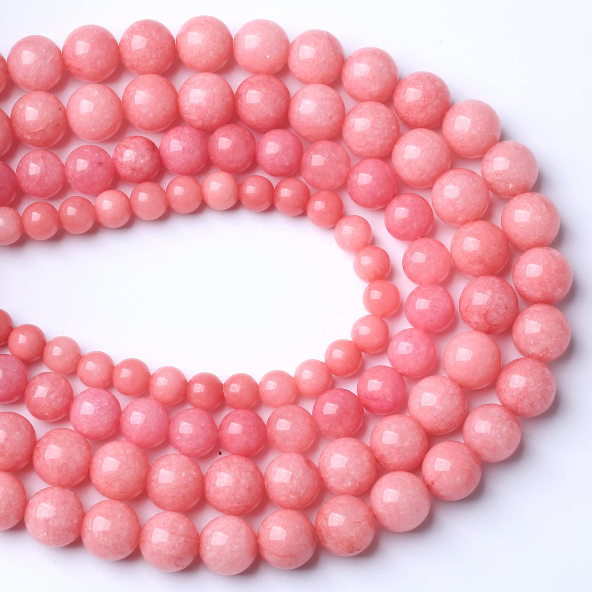 120PCS 6MM Natural Stone Pink Jade Beads Rhodochrosite Chalcedony Beads for Jewelry Making DIY Bracelet 2 Strands