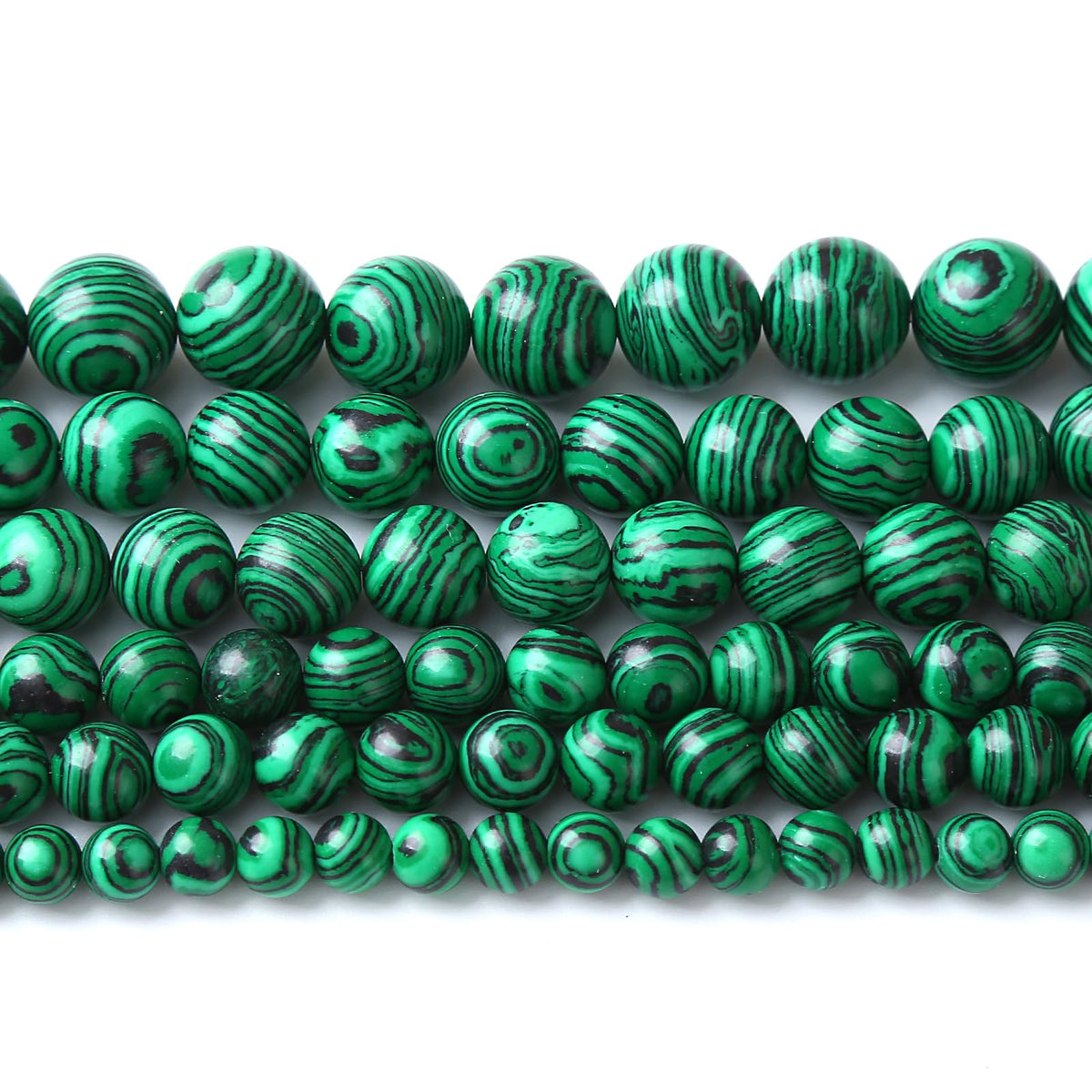 90pcs 4mm Synthetic Green Malachite Beads Natural Stone Round Loose Spacer Beads for Jewelry Making DIY Necklaces Bracelets 15" (4mm, Green Malachite)