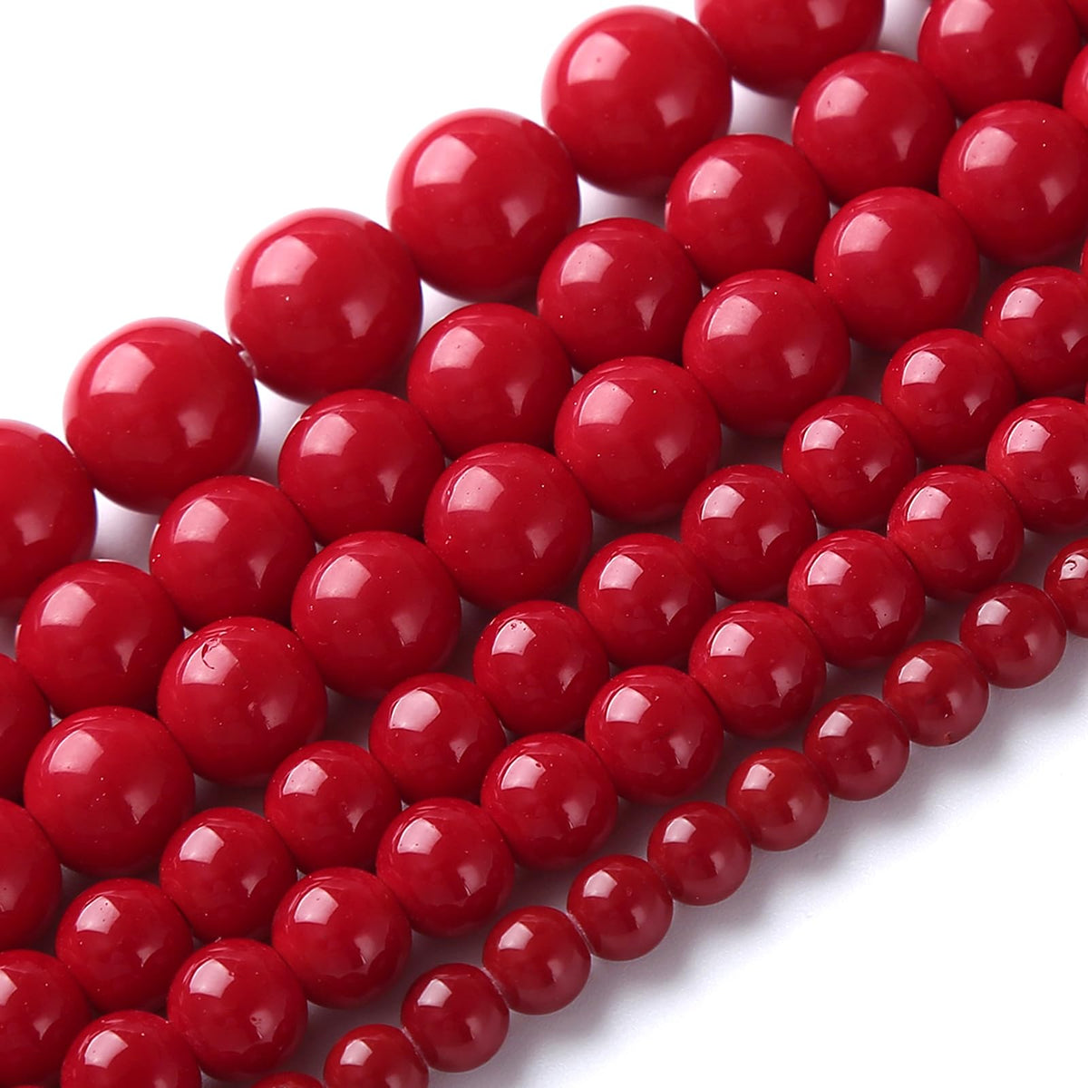 Garnet Red Glass Beads for Jewelry Making Natural Stone Round Gemstone Beads DIY Bracelet Necklace 180pcs 4MM 2 Strands 32"