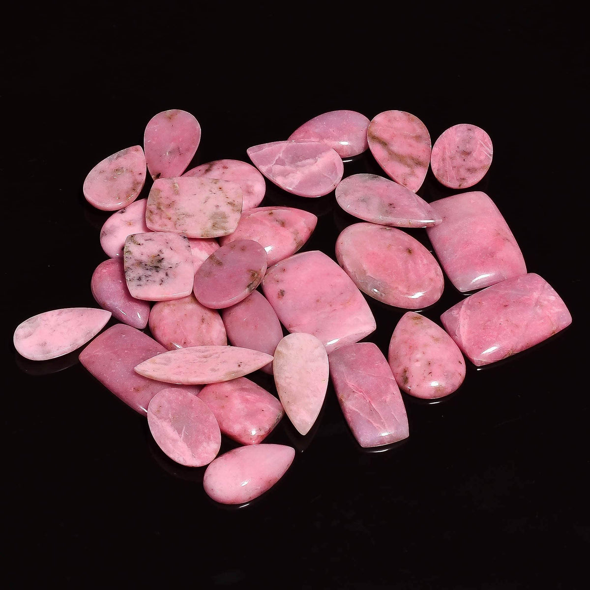 Gemkora 3pcs Petalite Gemstone Wholesale Cabochons Lot, Jewelry Making Loose Gemstone, Polished Home Decor Specimen, DIY, Wire Wrapping, Reiki, Healing Crystals, Bulk Gemstone Deal
