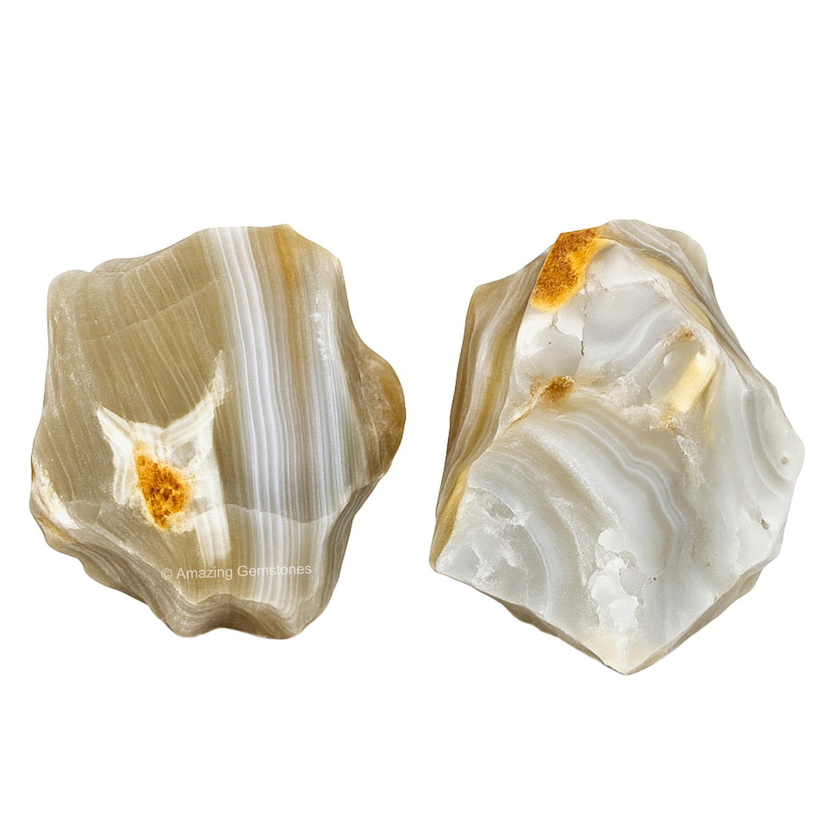 Amazing Gemstone 2 Pieces Lace Agate Raw Crystals and Healing Stones, Natural Rocks for Tumbling and DIY Raw Stones and Crystals
