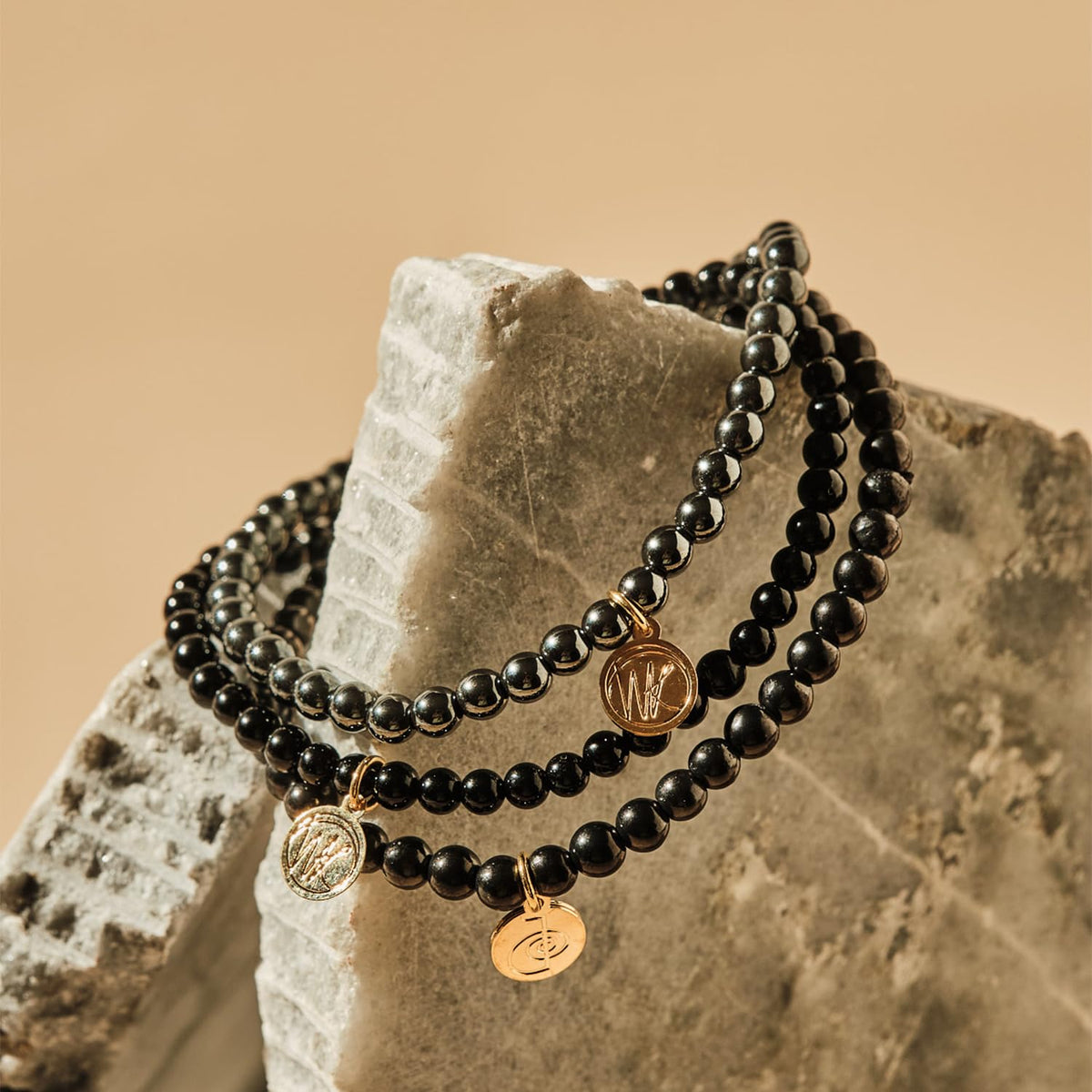 Protection Crystal Bracelet Stack 4mm – Healing Stone Beaded Bracelets – Black Tourmaline, Shungite, and Hematite, Spiritual Energy Jewelry for Shielding Negativity, Energetic Armor– Elastic, Unisex, Gift-Ready