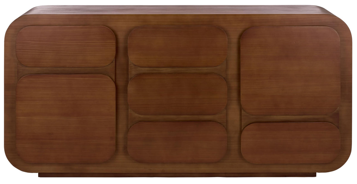 SAFAVIEH Couture Collection - Herald Brown Wood Sideboard, Modern 3-Shelf Storage Cabinet, Fully Assembled (SFV5547A)