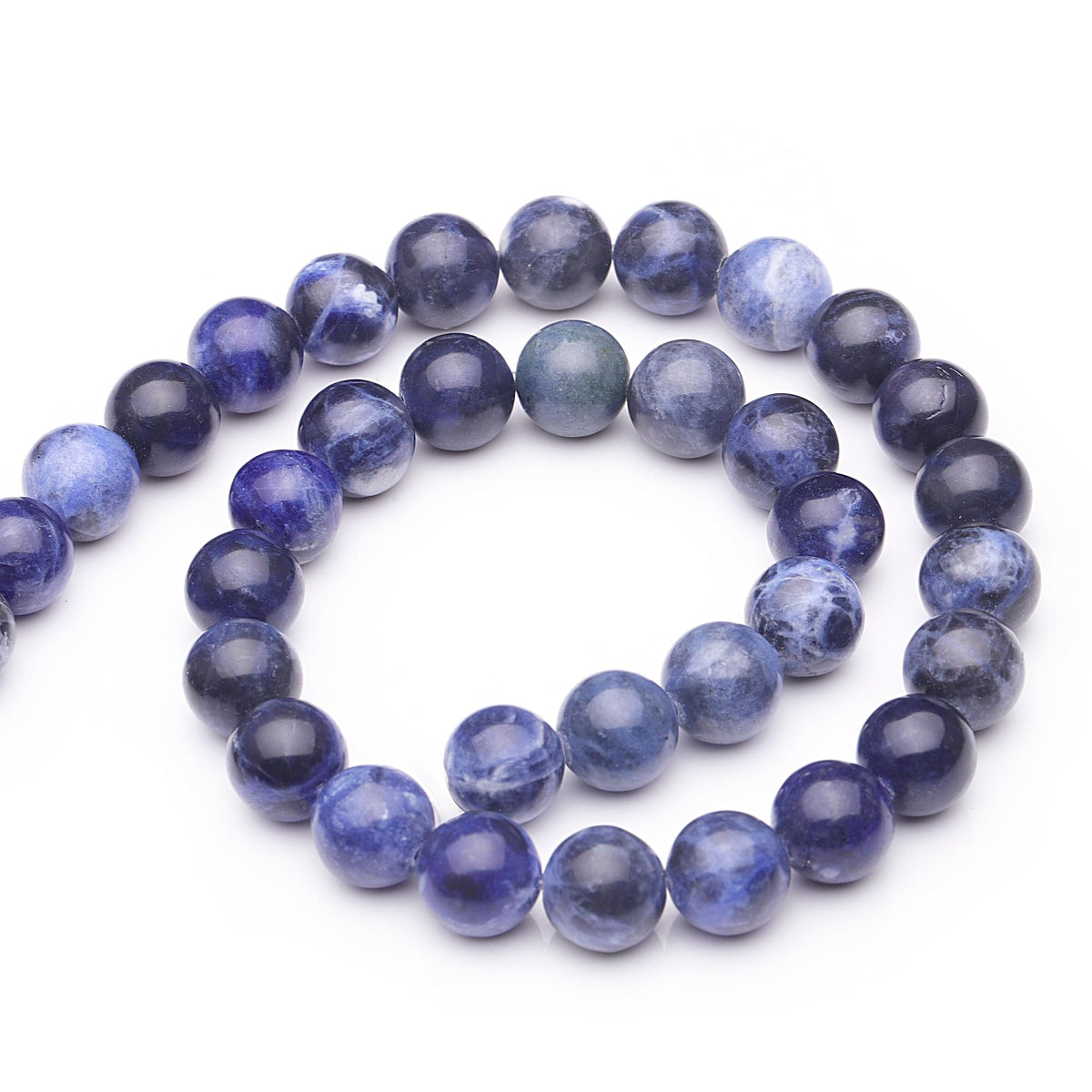 Youngbling Natural Gemstone Beads for Jewelry Making,8mm AAA Blue Sodalite Polished Round Smooth Stone,Genuine Real Stone Beads for Bracelet Necklace 15 Inch