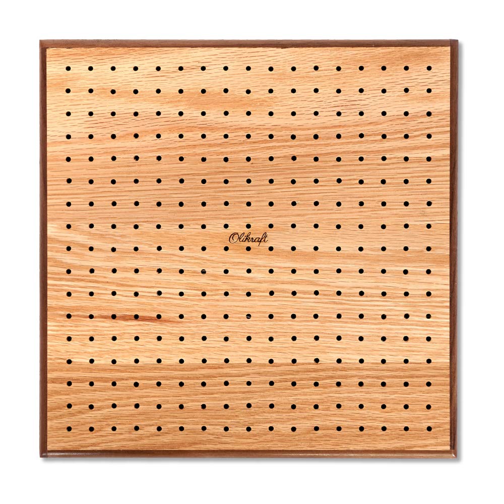 Olikraft 8" Crochet Blocking Board with 50 Pins and 4-Pack Yarn Cutter Pendant Set - 8-Inch Red Oak Crochet Board with Felt Backing and Gold Multi-Color Cutters for Crafting Precision