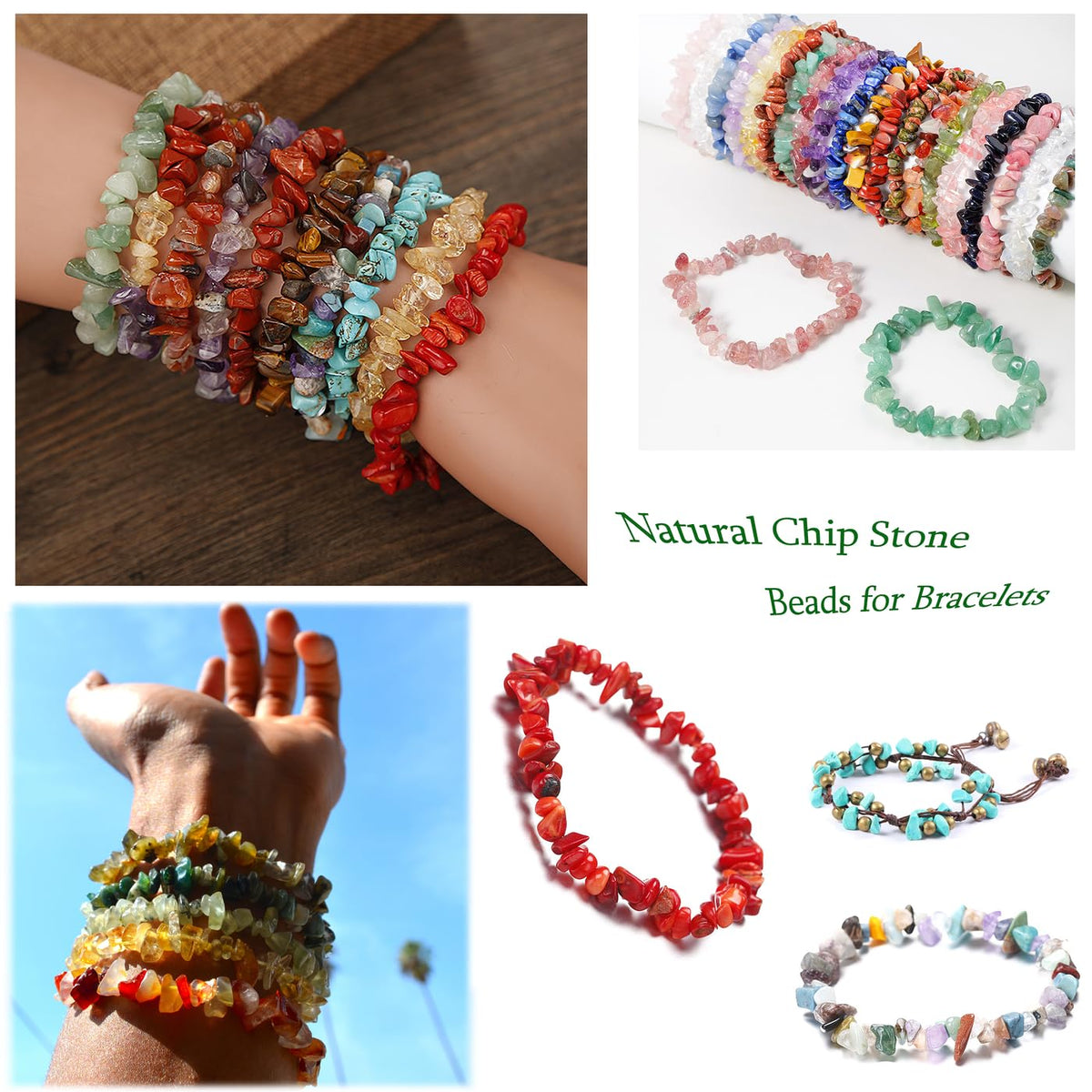 XIANNVXI Clear Quartz Beads, Natural Chip Stone Beads 400Pcs Crystal Bead 5-8mm Irregular Healing Crystal Loose Rocks for DIY Jewelry Making