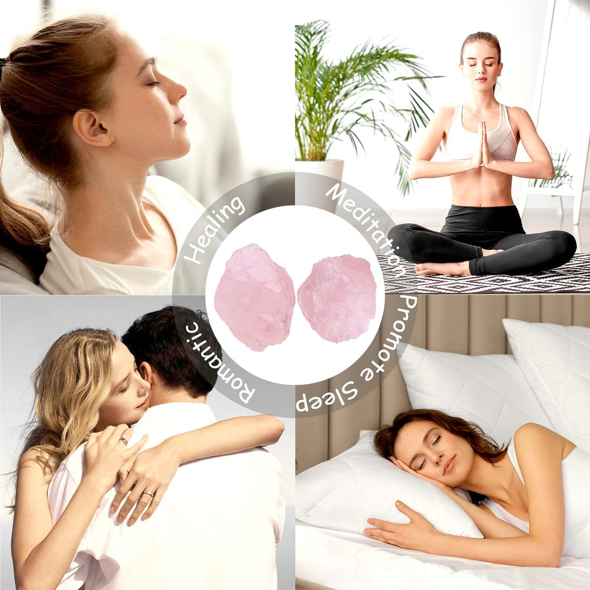 NUKAYAI 2Pcs Rose Quartz 1.8-2.2" Large Raw Crystals Natural Rocks Stones Rough Rose Quartz Healing Crystal for Tumbling Cabbing Fountain Polishing Decoration DIY Wrapping Rock Wire Wicca Reiki