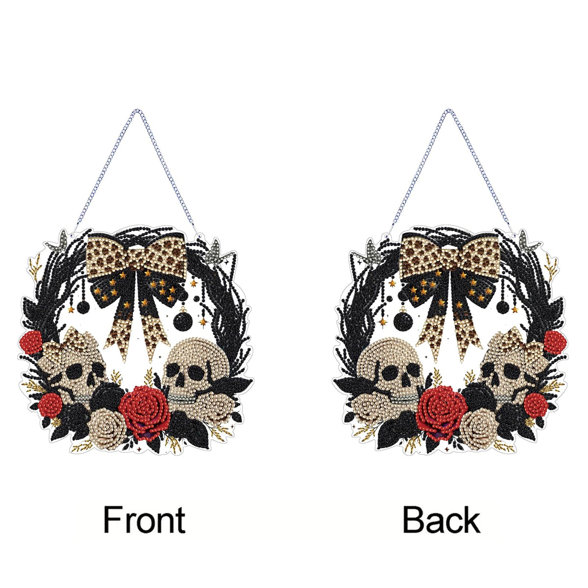STGLCR Diamond Art Kit for Adults, Special Shaped Crystal Skull Pendant, Halloween Diamond Painting Suncatcher,DIY Rose Ornament Hanging Art Acrylic Board Wreath, DIY Home Decor, 7.7 Inch