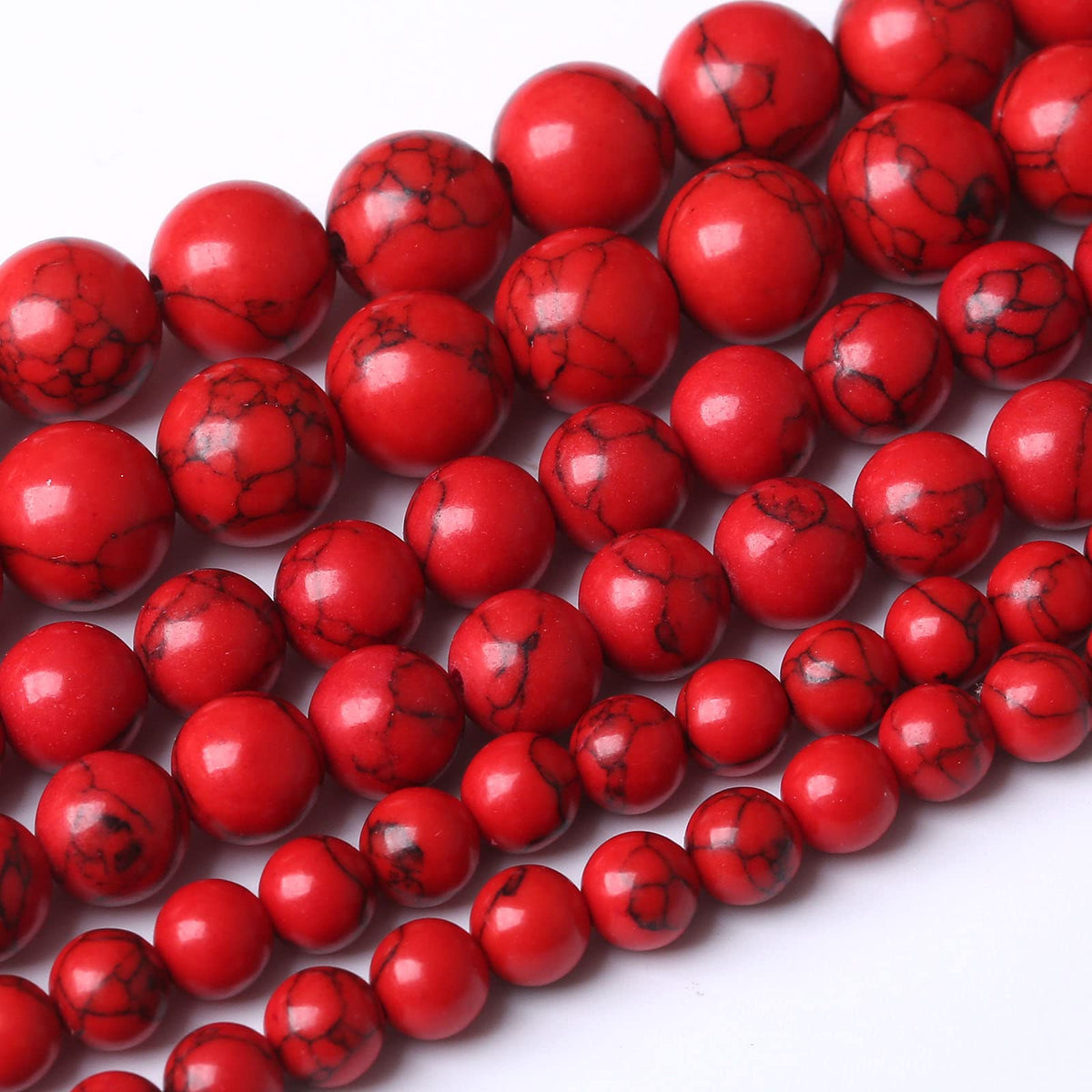 90PCS 4MM AAA Red Howlite Turquoises Stone Beads Natural Gemstone Bead Crystal Healing Energy Jewelry Making DIY 15 inches