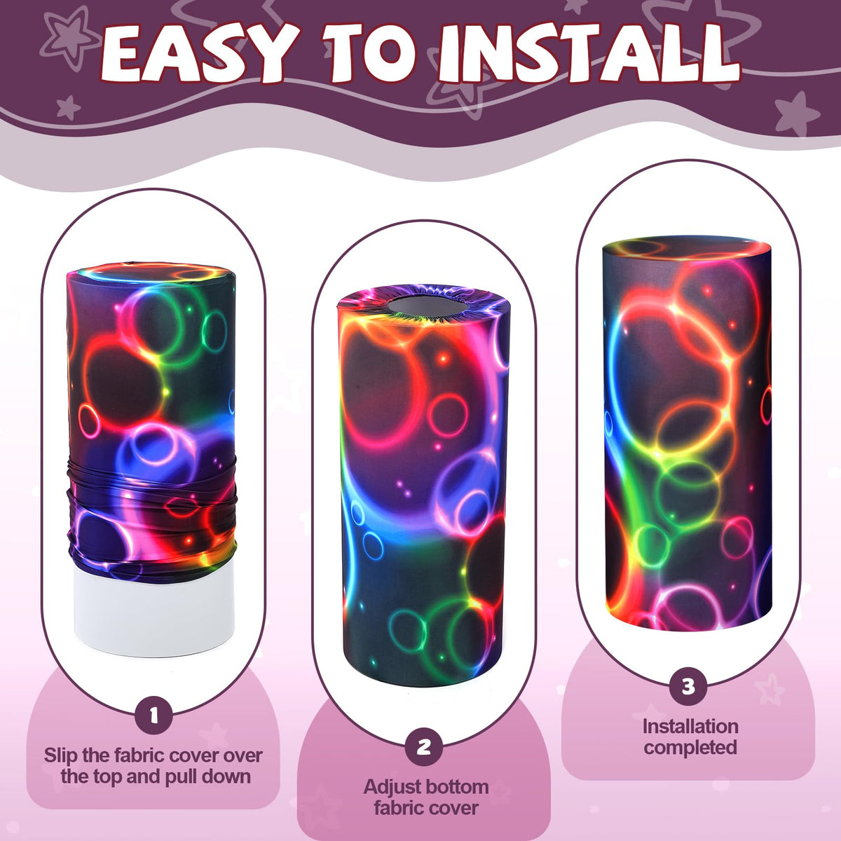 Mindsoft Set of 3 Neon Set of 3 Spandex Cylinder Stand Covers for Party, Halloween Cylinder Pedestal Covers, Dessert Tables Display for Birthday Party Wedding Baby Shower Backdrop Decor (Neon)