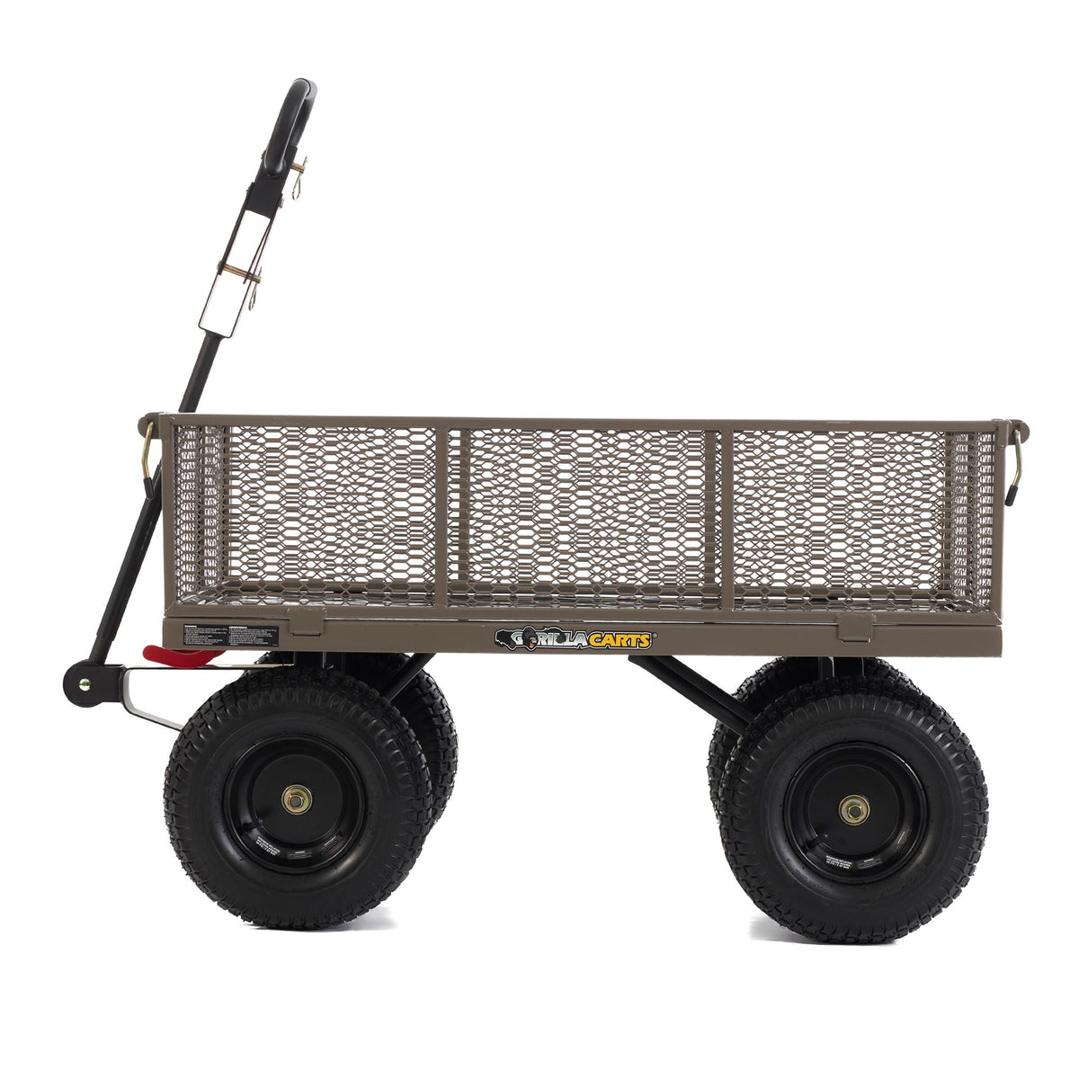 Gorilla Carts Steel Dump Cart, 5 Cu Ft Bed, 1200 lb Load Capacity, Gray – Towable Heavy-Duty Outdoor Utility Wagon with Removable Side Panels for Yard, Lawn, Garden or Landscaping