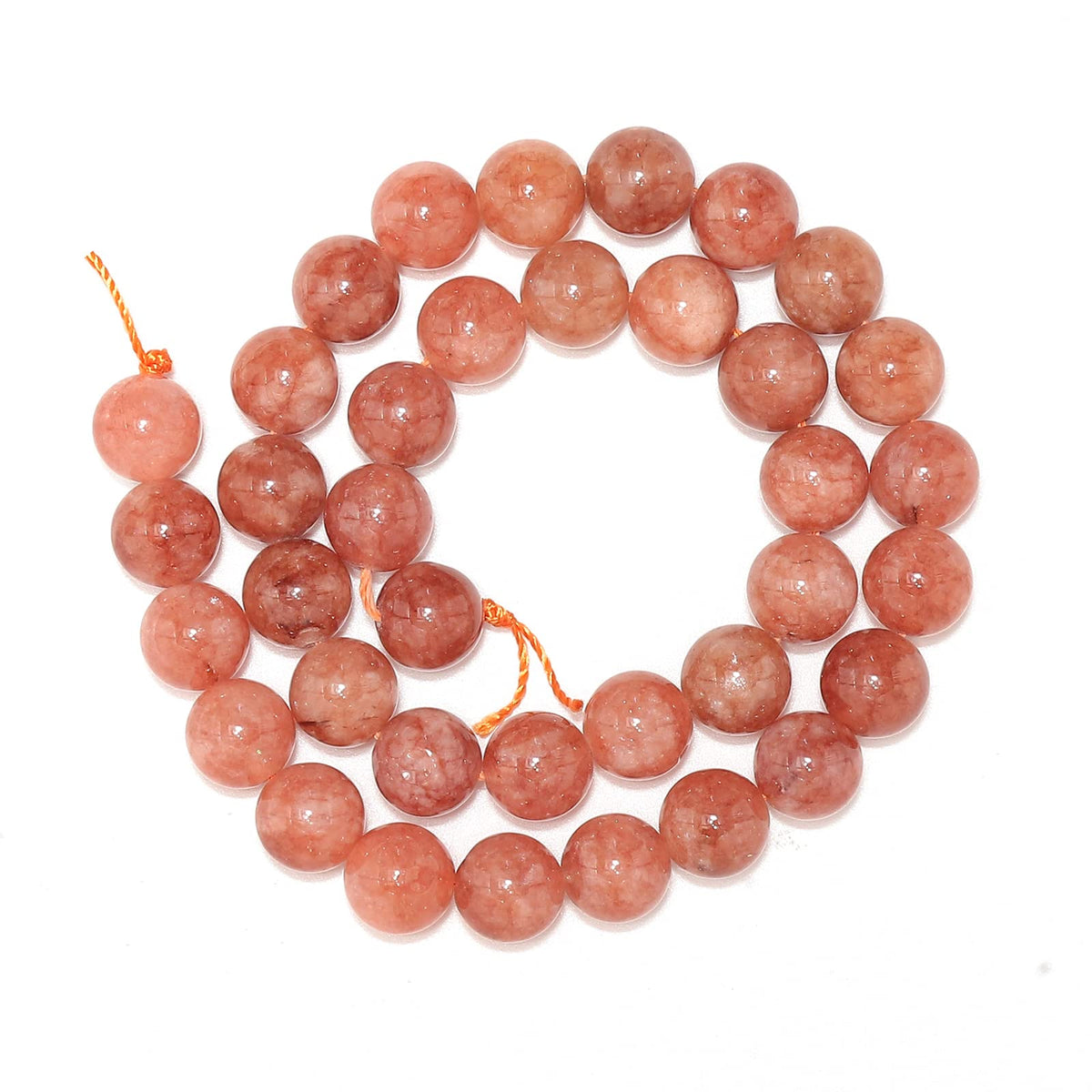 60pcs 6mm Natural Stone Beads Sunstone Chalcedony Beads Energy Crystal Healing Power Gemstone for Jewelry Making, DIY Bracelet Necklace