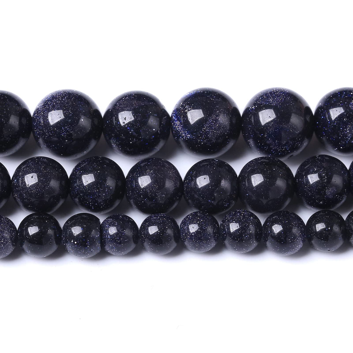 45PCS 8MM Natural Blue Sand Stone Beads Energy Healing Beads for DIY Jewelry Bracelet Necklace Making for Jewelry Making15Inch