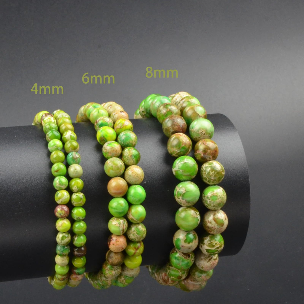 CHCCOYE 4mm Natural Healing Gemstone Bracelet Handmade Yoga Stretch Elastic Bracelet Stress Relief Crystal Jewelry for Men and Women (4mm,Meadow Shoushan stone)