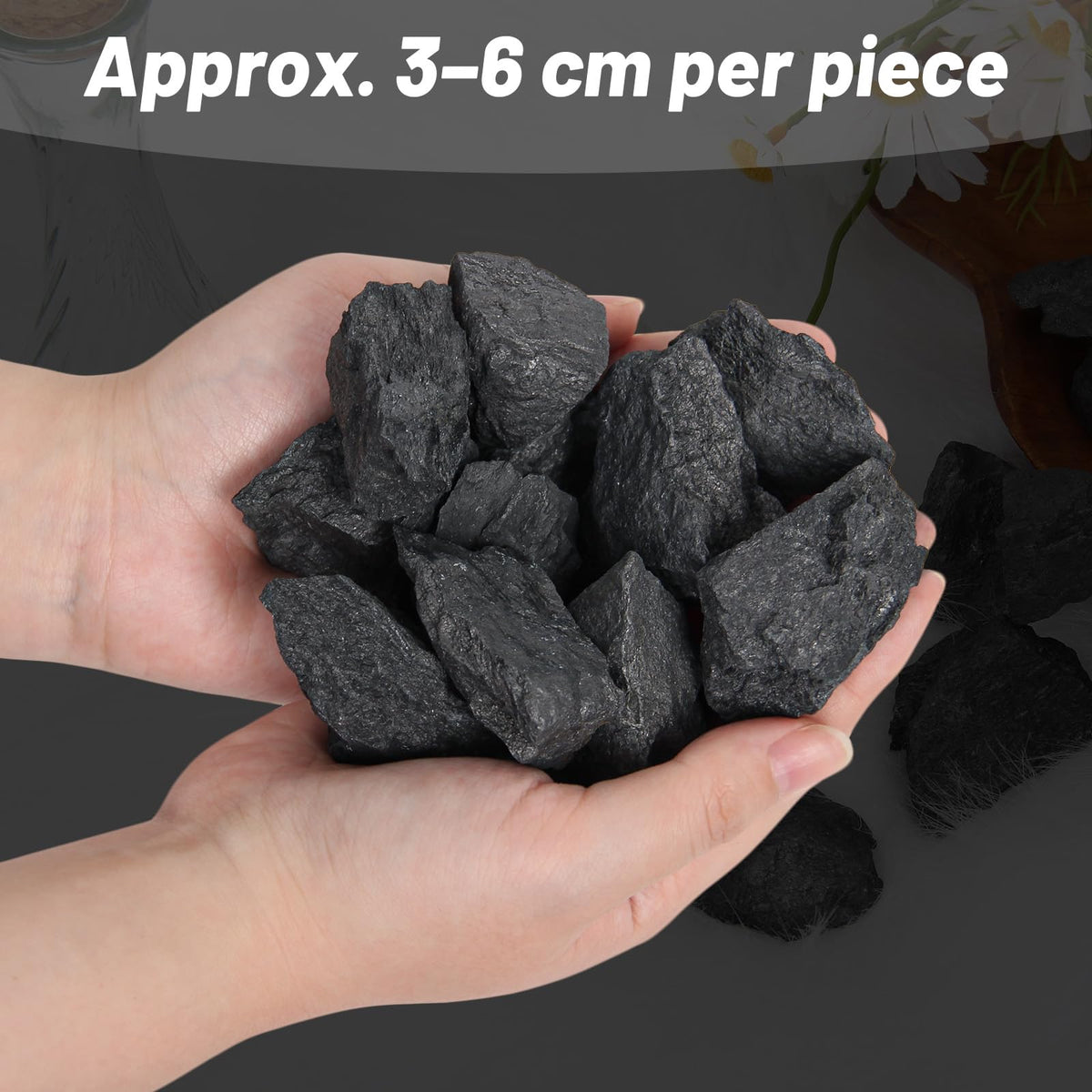 1.1lb Bulk Raw Shungite Rough Crystal- Natural Shungite Stone Raw Stones Crystal for Tumbling, Fountain Rocks, Decoration, Polishing, Wire Wrapping, Wicca & Reiki Crystal Healing