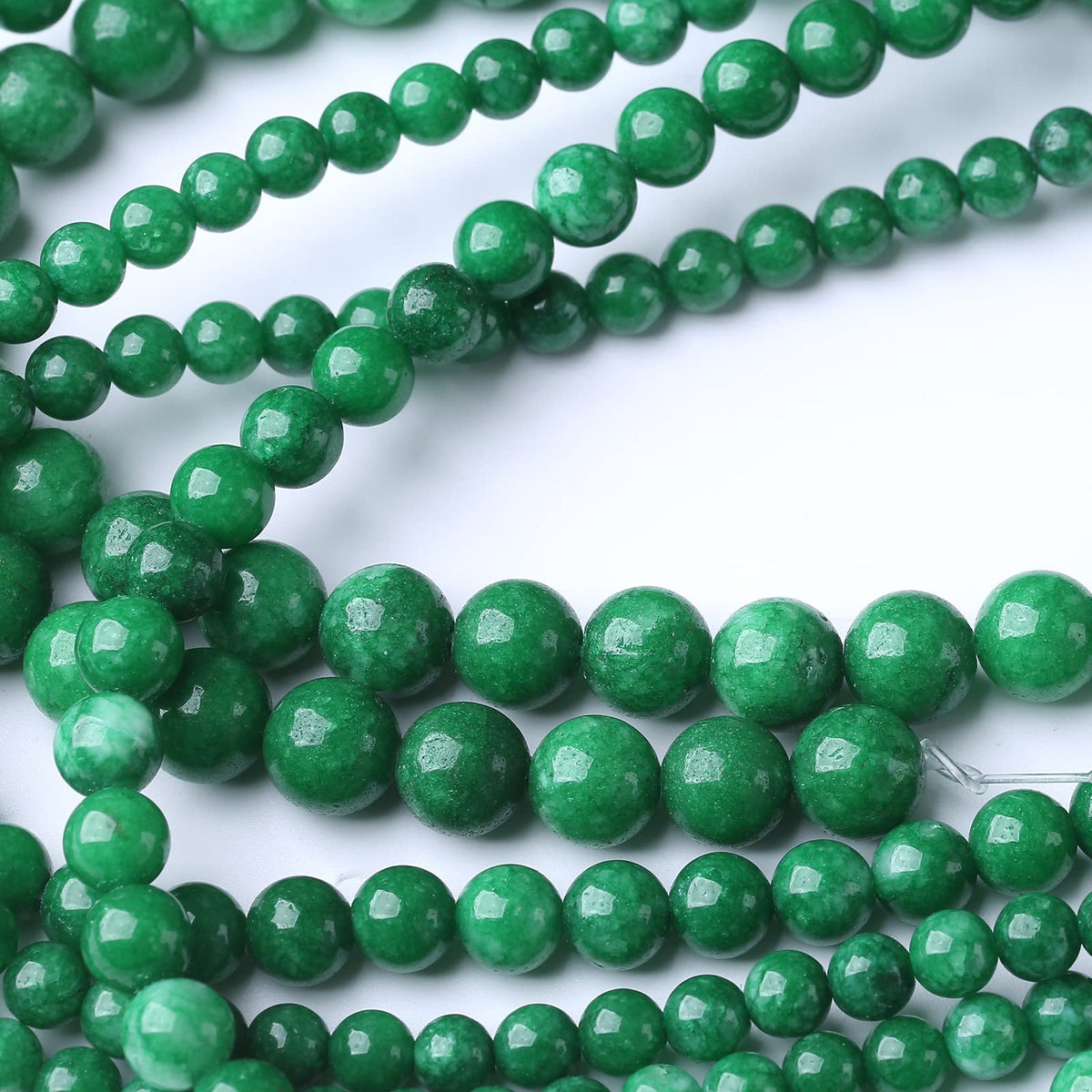 36PCS 10MM Natural Dry Green Jasper Stone Beads Energy Healing Beads for DIY Jewelry Bracelet Necklace Making for Jewelry Making15Inch