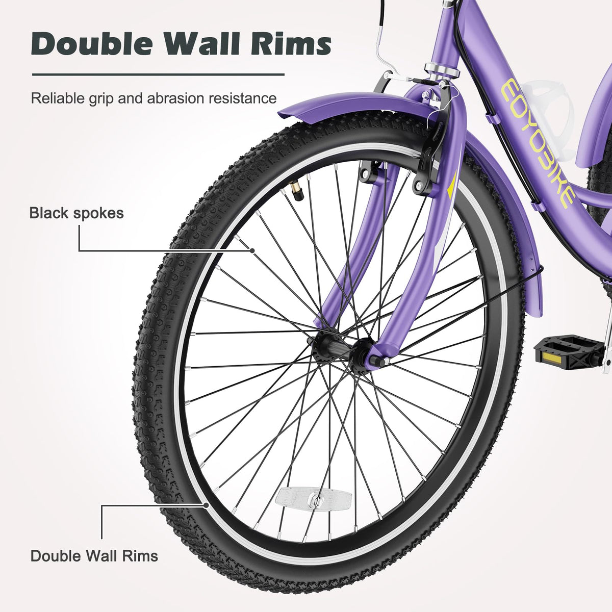 ABORON Adults Tricycle, 3 Wheels Bike for Adult, Tricycle for Adults, Double-Wall Wheel Rims, Tricycle for Women Men Exercise Outdoor Sports (Purple-Upgrade, 20"/ 7 Speed)