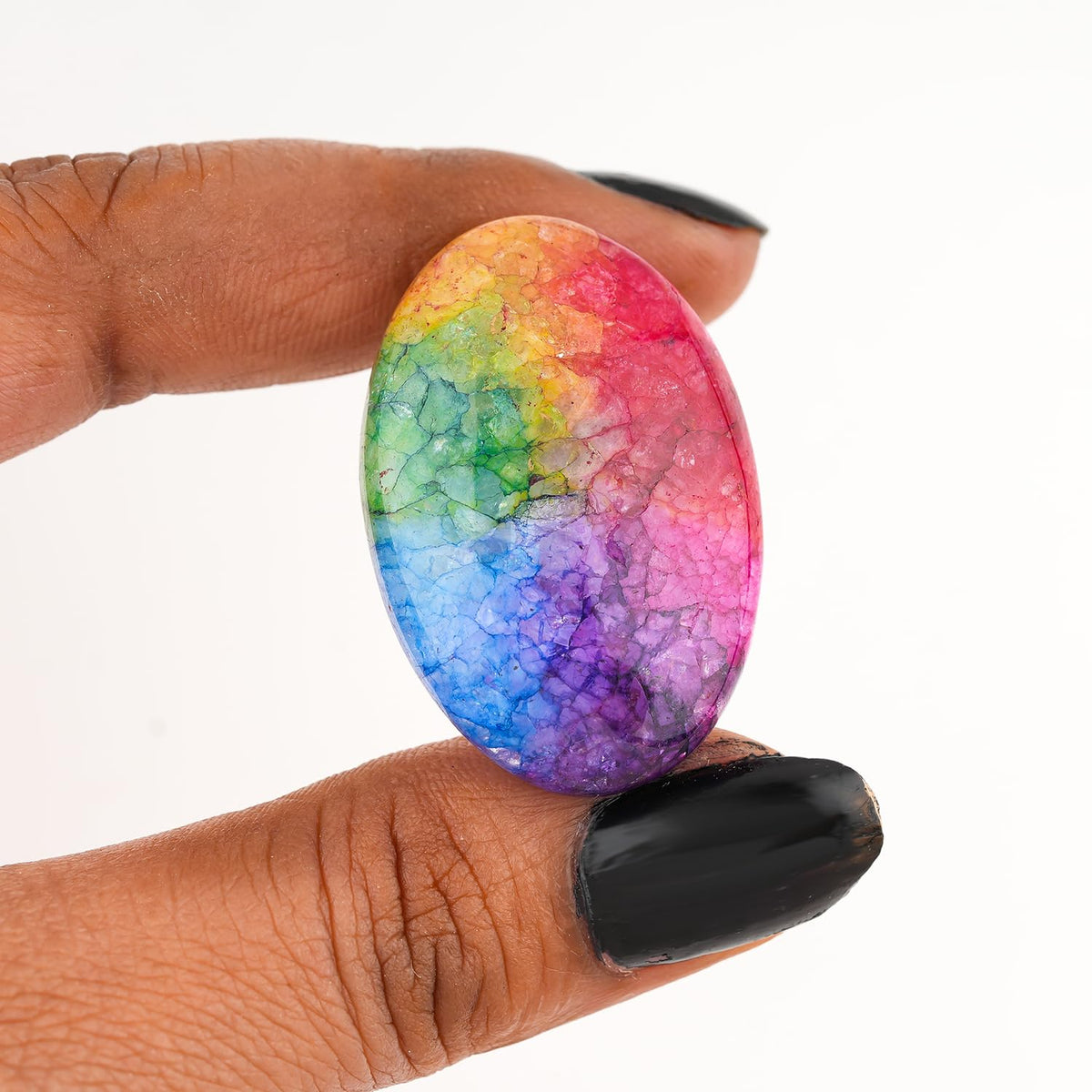 CRYSTALINES 4pcs, Wholesale Genuine Multi Color Solar Quartz Gemstone, DIY Jewelry Making, Flat-Back Cabochon Assorted Loose Supplies, Healing Crystals, Wire Wrapping, Giftgiving, Gem Collection