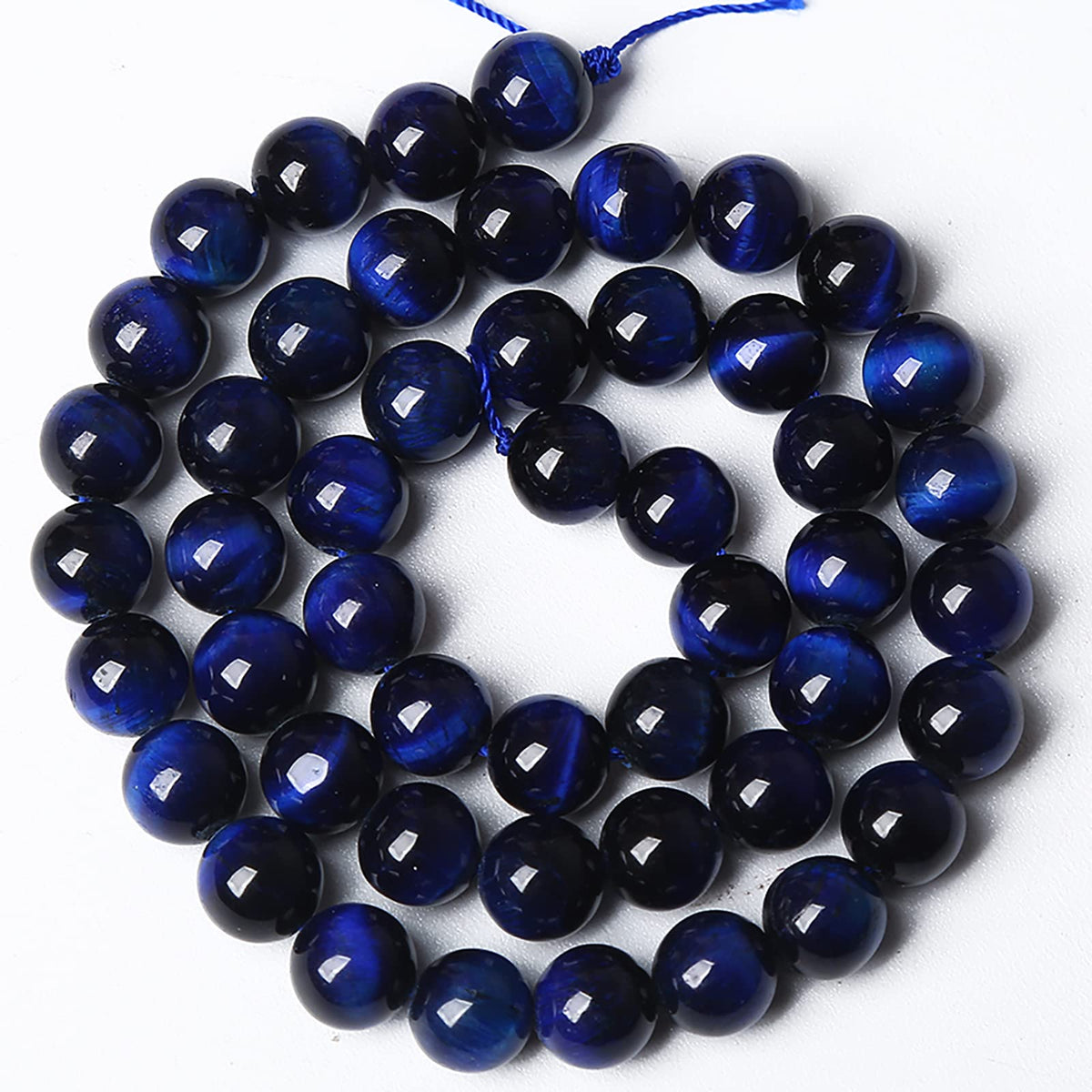 32PCS 12MM AAA Blue Tiger Eye Stone Beads Natural Gemstone Bead Crystal Healing Energy Jewelry Making DIY 15 inches (Blue Tiger Eye, 12MM)
