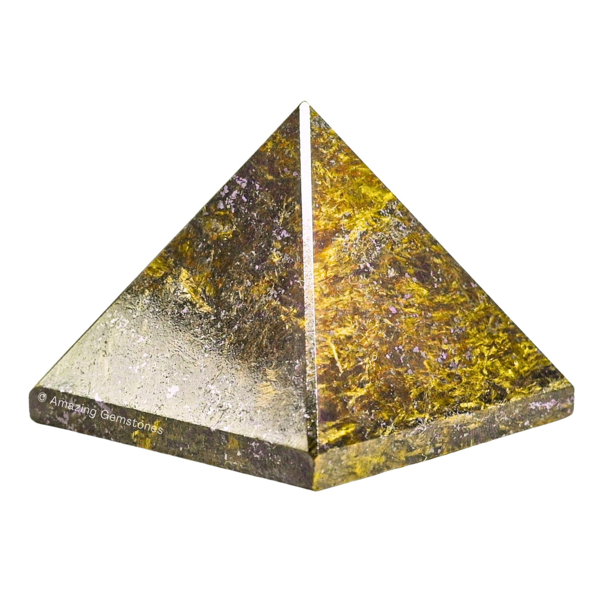 Amazing Gemstone Bronzite Pyramid Crystal Healing Stones - 2" Great Pyramid Figurine of Natural Stone Pyramid for Meditation, Reiki, Chakra Balancing and Crystal Pyramids Grid