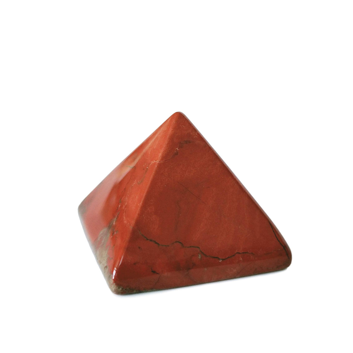 Crystal Pyramid of Natural Red Jasper Chakra Healing Stone, 1.5 inch