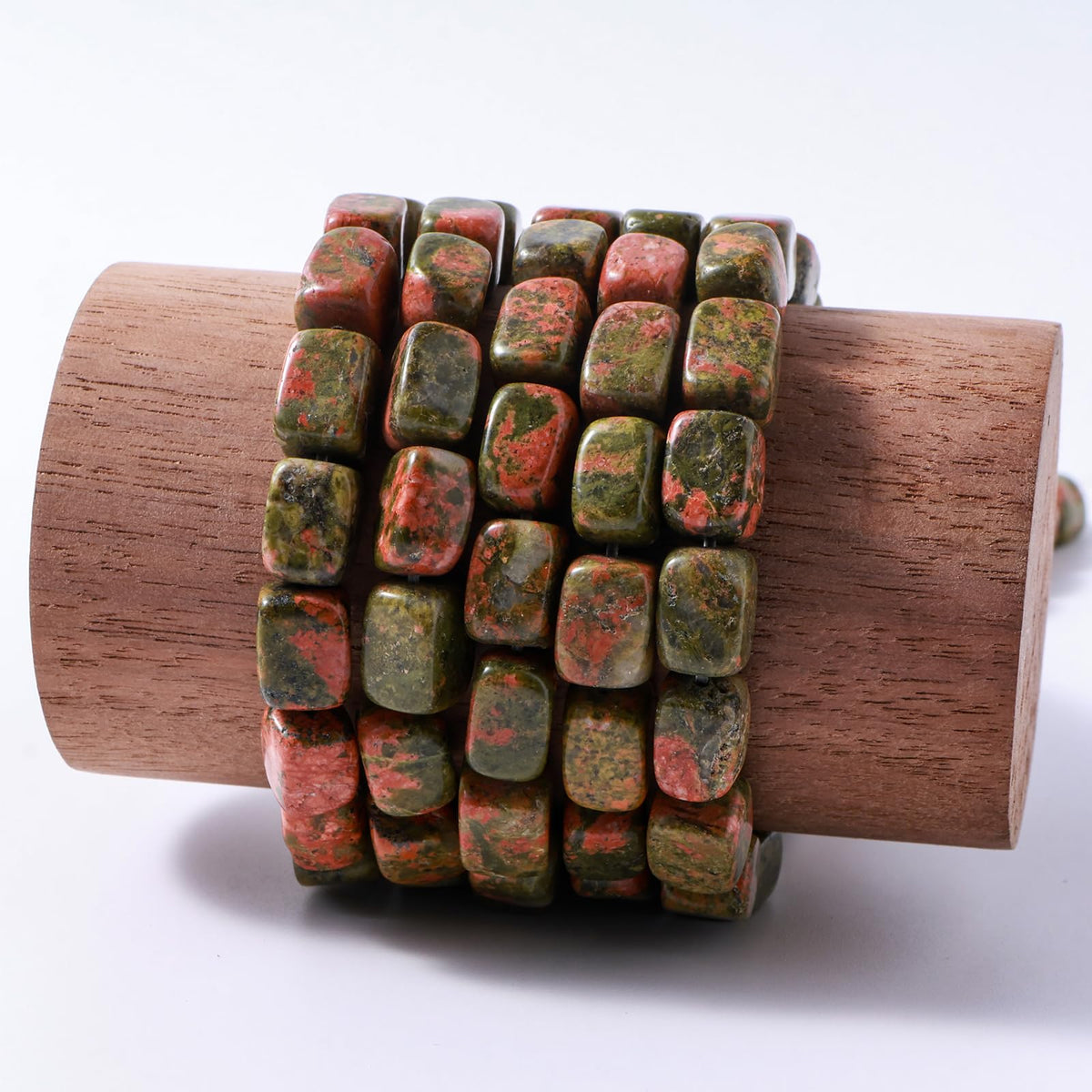 Natural Large Unakite Cube Stone Beads 8x11mm 38cm/str Loose Semi Gemstone Stone Square Beads for Making Bracelets Necklace