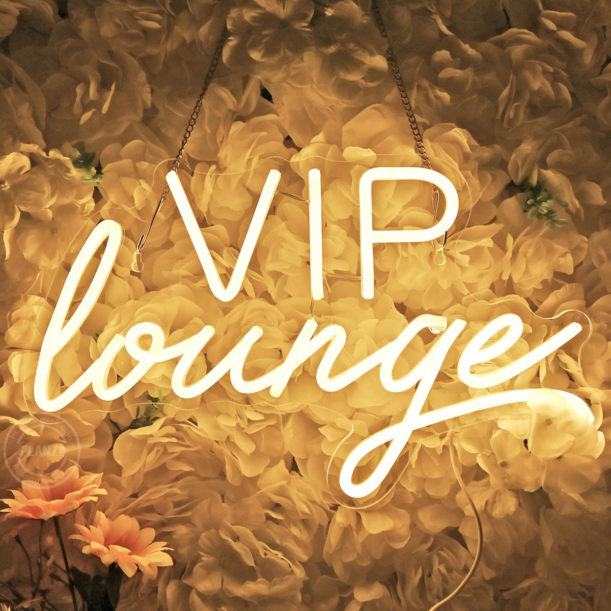 Planzo VIP Lounge Led Neon Light Sign USB Office Hotel Pub Cafe Store Shop Wedding Birthday Party Beauty Salon Airport Railway Station Bistro Nightclubs Wall Sign Decor USB 15.75"X9.65" Warm