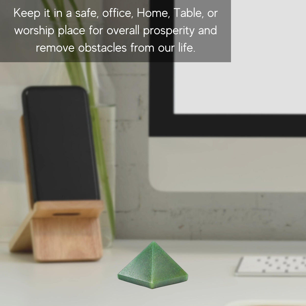 Amazing Gemstone Dark Green Aventurine Pyramid Crystal Healing Stones - 1" Great Pyramid Figurine of Natural Stone Pyramid for Meditation, Reiki, Chakra Balancing and Crystal Pyramids Grid
