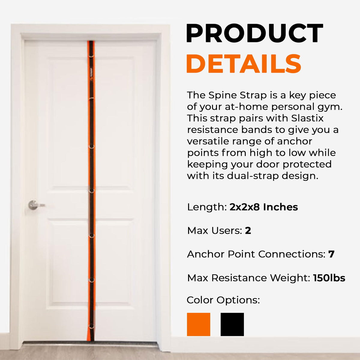 Stroops Spine Strap Door Anchor for Slastix Resistance Bands | Provides Multiple Attachment Anchor Points for Strength Training and Versatile Home Workouts