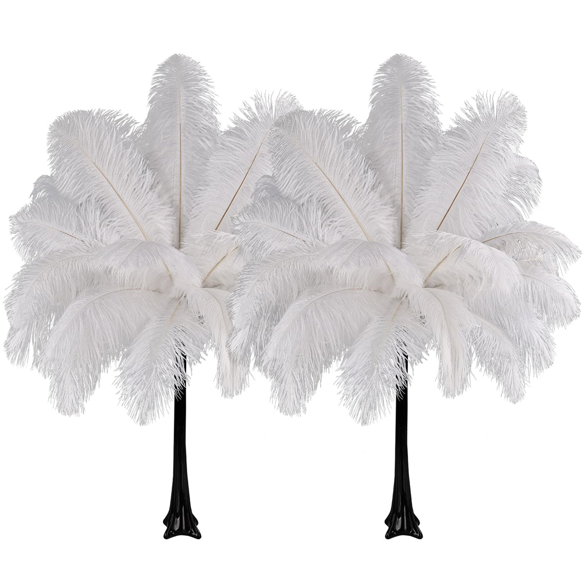 Natural White Ostrich Feathers Bulk 40 Pack, 10-12 in, 8-10 in (20 Pcs Each), for DIY Vase Craft Wedding Party Centerpieces Christmas Decoration