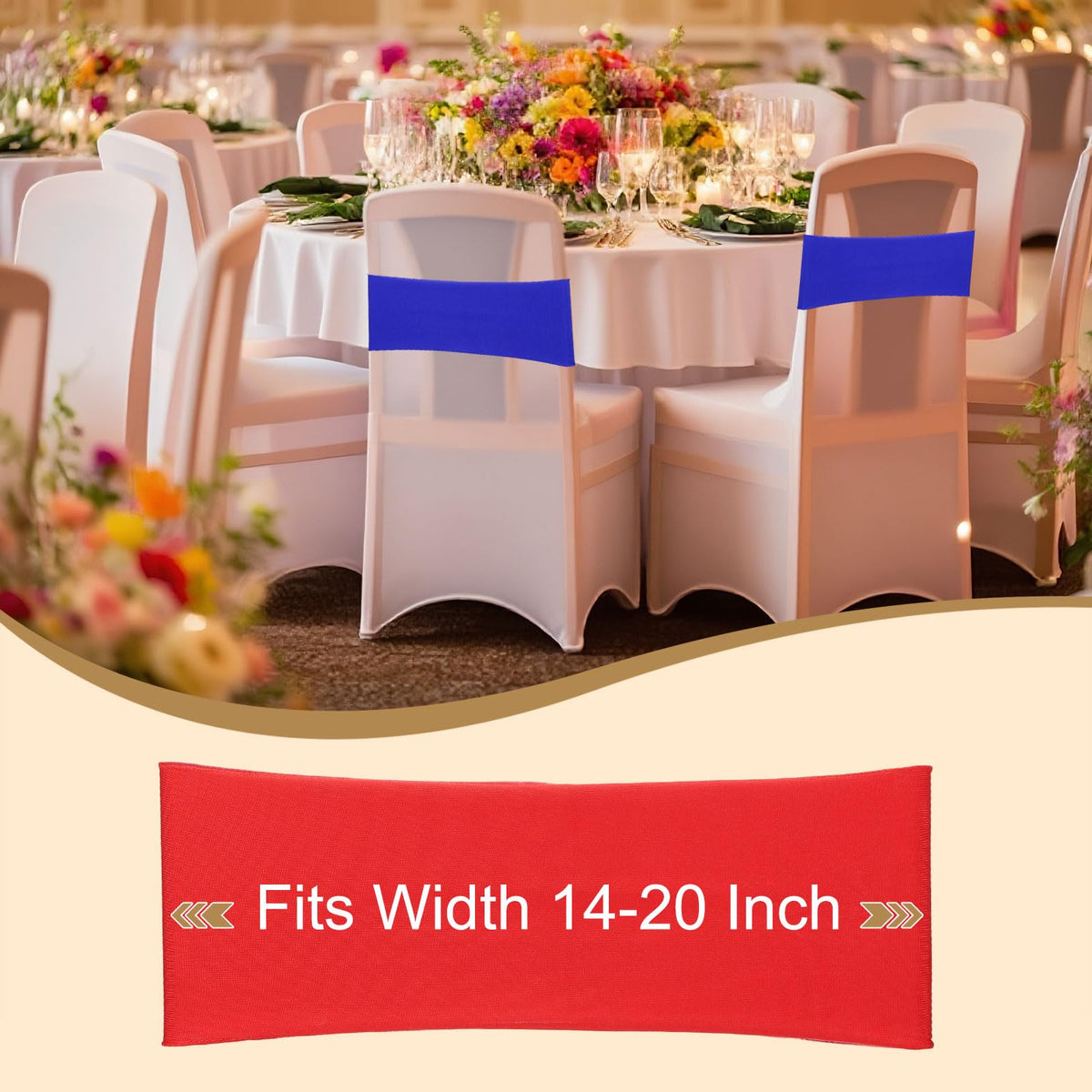 PATIKIL Premium Spandex Chair Sashes Bows, 25 Pcs Elastic Stretch Chair Cover Band Ties with Slider Buckle for Birthday Party Banquet Wedding Decoration, Bright Red