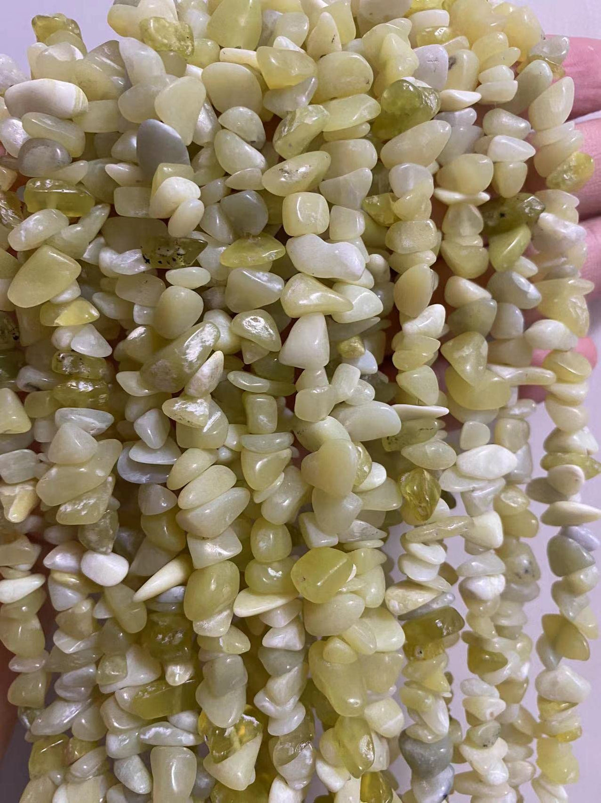 PLTbeads 7-8mm Natural Lemon Jade Gemstone Chips Beads Healing Crystals Waist Bracelets Necklace Kit Irregular Stone DIY Crafts Design Jewelry Making