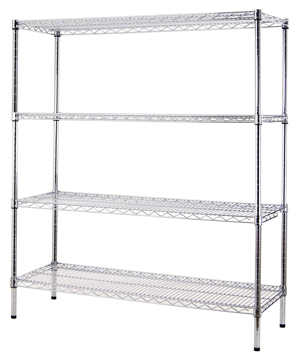Regal Altair 24" Deep x 48" Wide x 74" High 4 Tier Chrome Wire Shelving Kit | NSF Commercial Storage Rack Unit