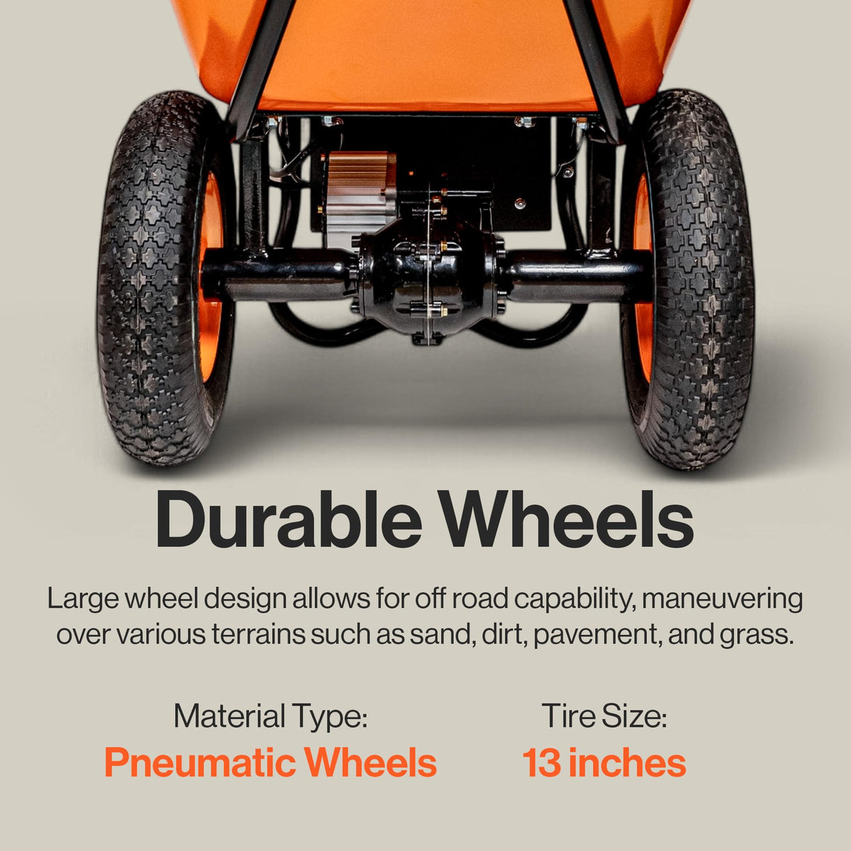 SuperHandy Electric Wheelbarrow – 48V Li-Ion Battery,330 lbs (150 kg) Capacity, 85L Steel Powder Coated Tub, Material & Debris Hauler Utility Cart