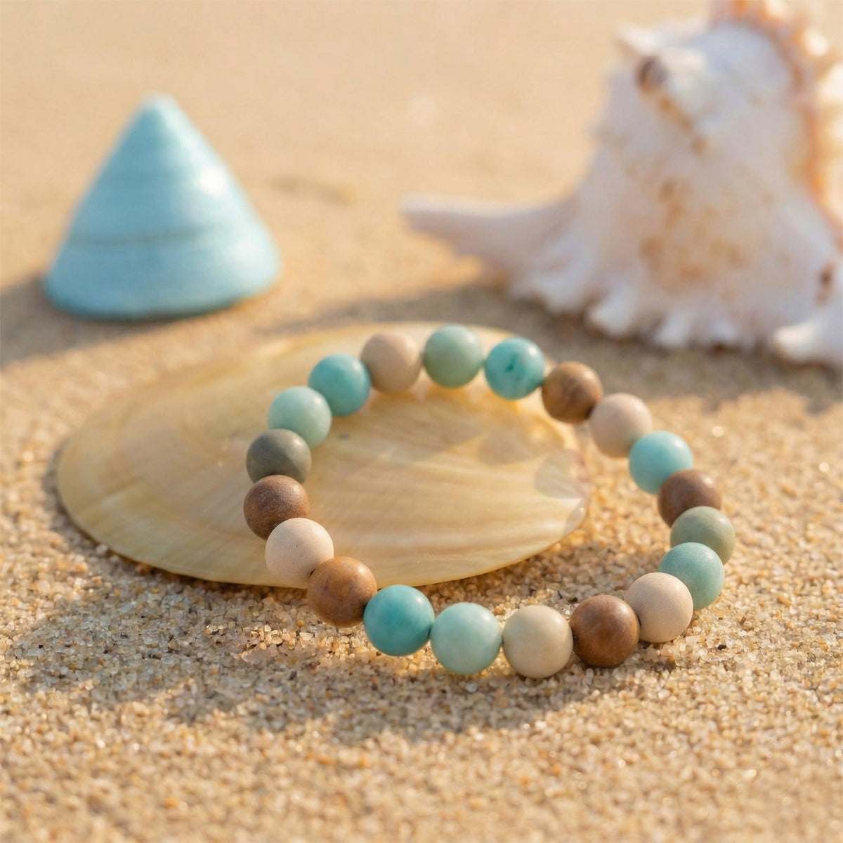 Kryllite Crystal Bracelets, Bracelet for Women, Nature Amazonite Crystal Stretch Elastic Bracelet, Nature Gemstone-8mm, Healing Stone Bracelets, Turquoise Jewelry Gifts for Women, Holiday